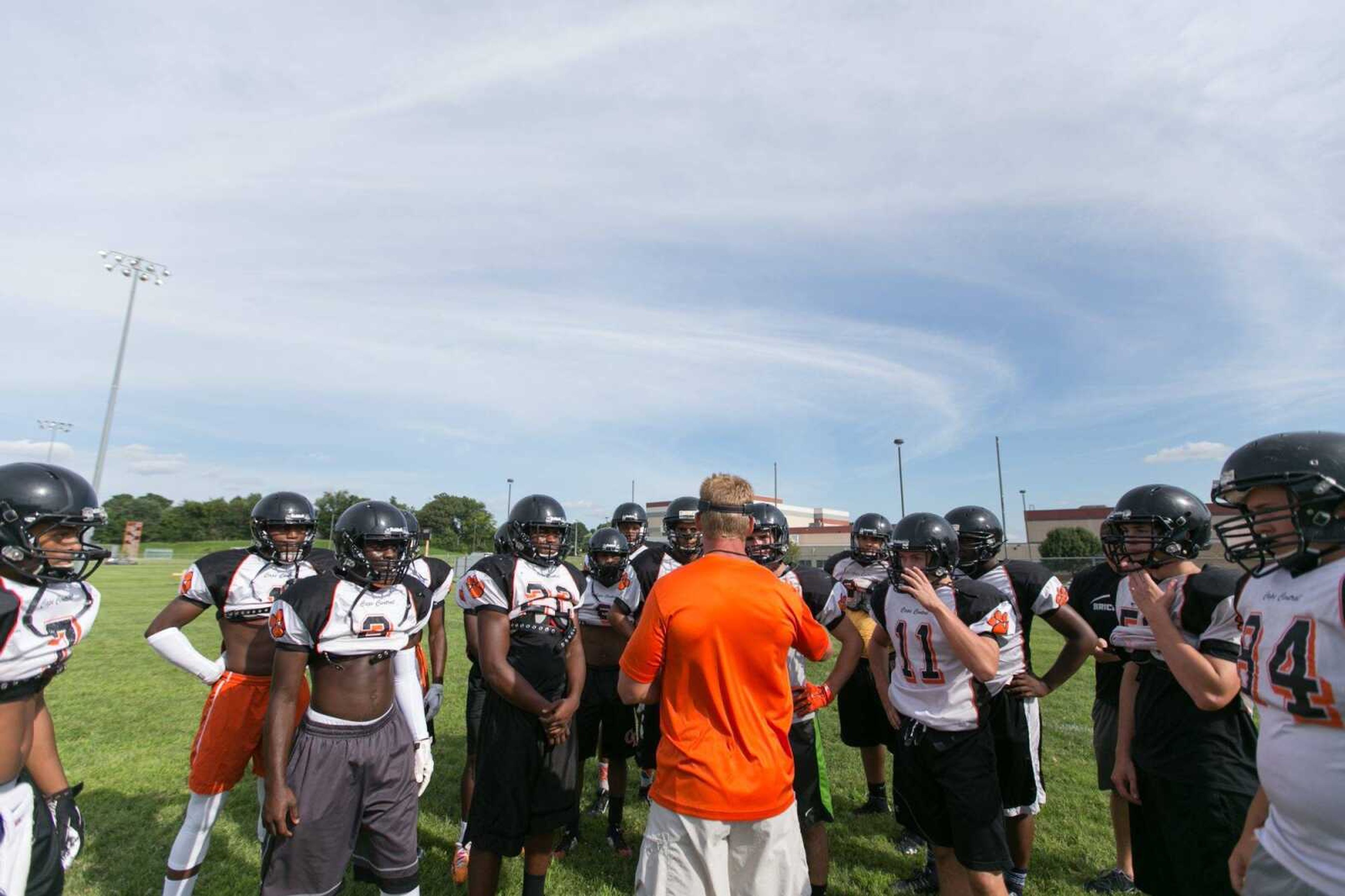 Cape Central football practice Wednesday, July 15, 2015. (Glenn Landberg)