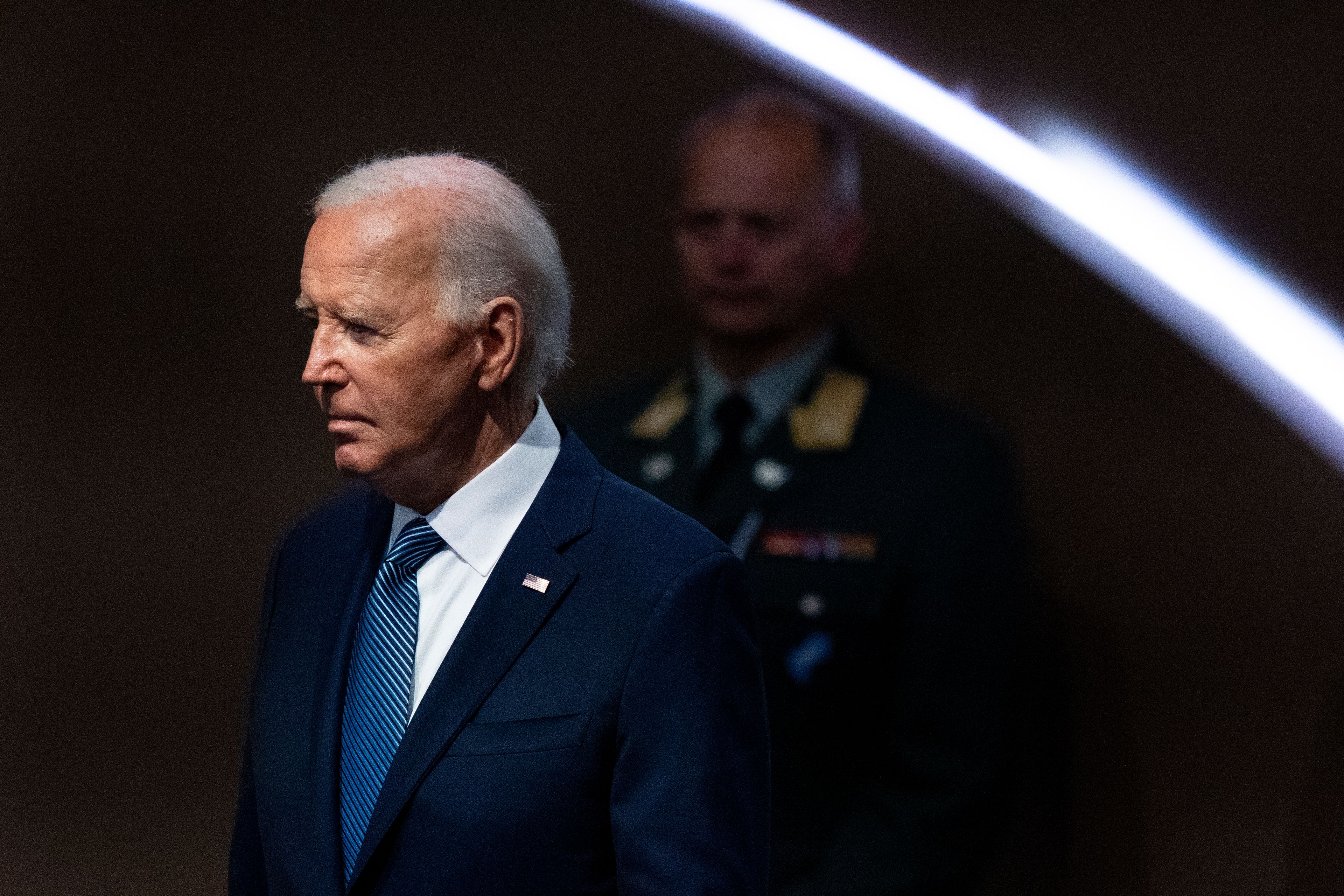 FILE - President Joe Biden arrives for the NATO summit in Washington, July 10, 2024. Biden dropped out of the 2024 race for the White House on Sunday, July 21, ending his bid for reelection following a disastrous debate with Donald Trump that raised doubts about his fitness for office just four months before the election. (AP Photo/Jacquelyn Martin, File)