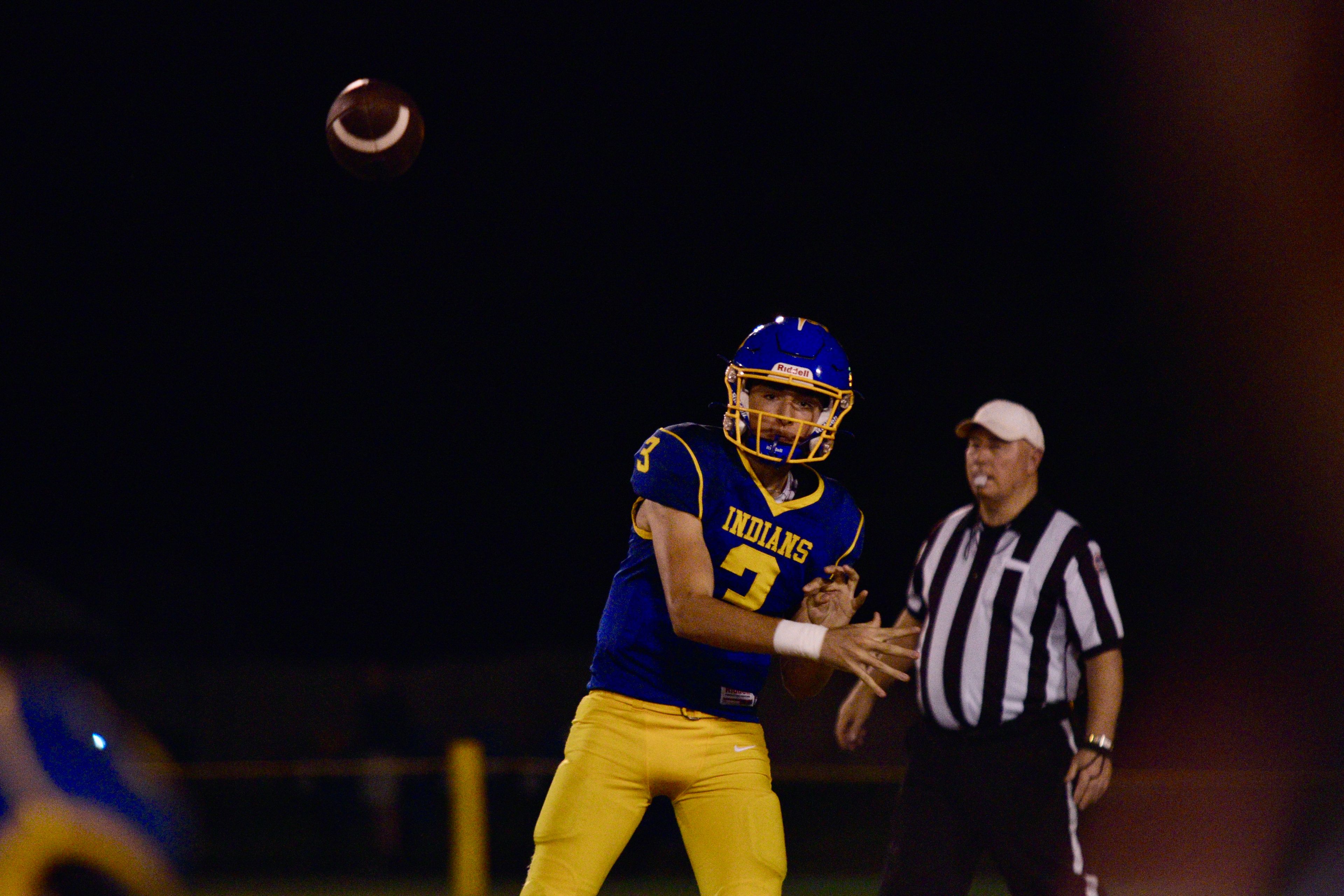 St. Vincent quarterback Nick Buchheit throws a pass against Cuba on Friday, Oct. 11, in Perryville. 