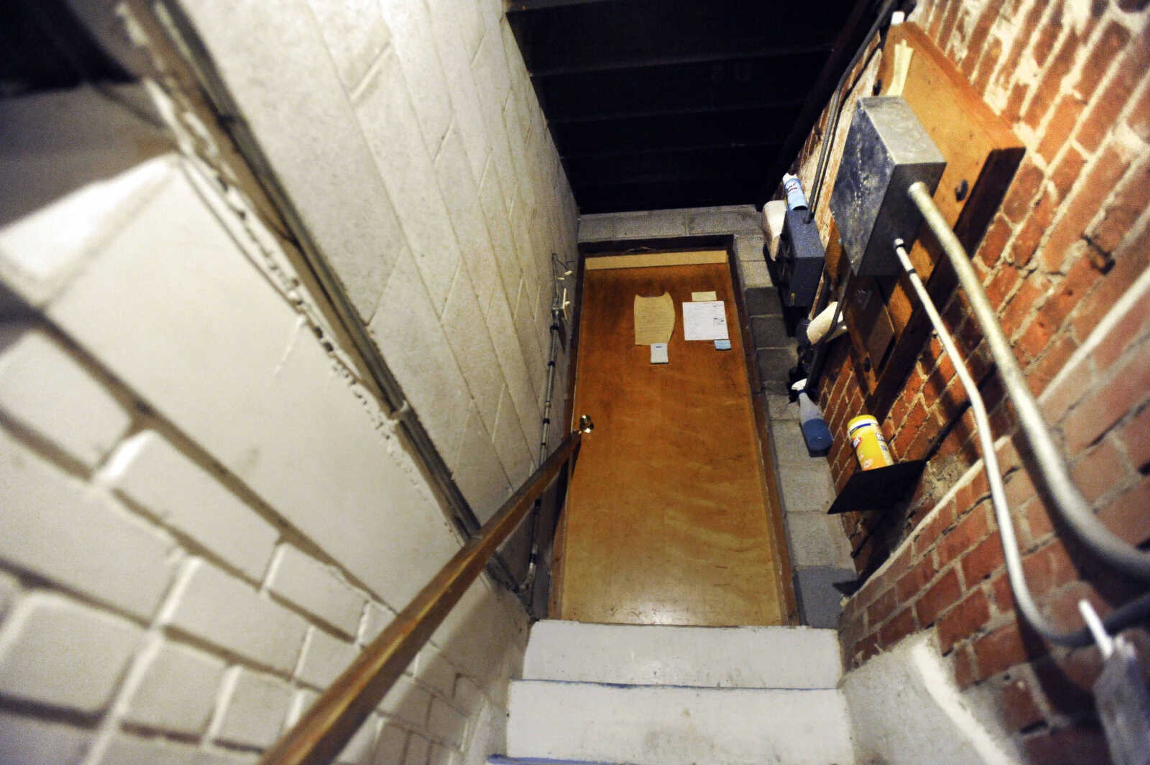 The stairway leading to the basement of the Common Pleas Courthouse in Cape Girardeau is seen Feb. 11, 2015.