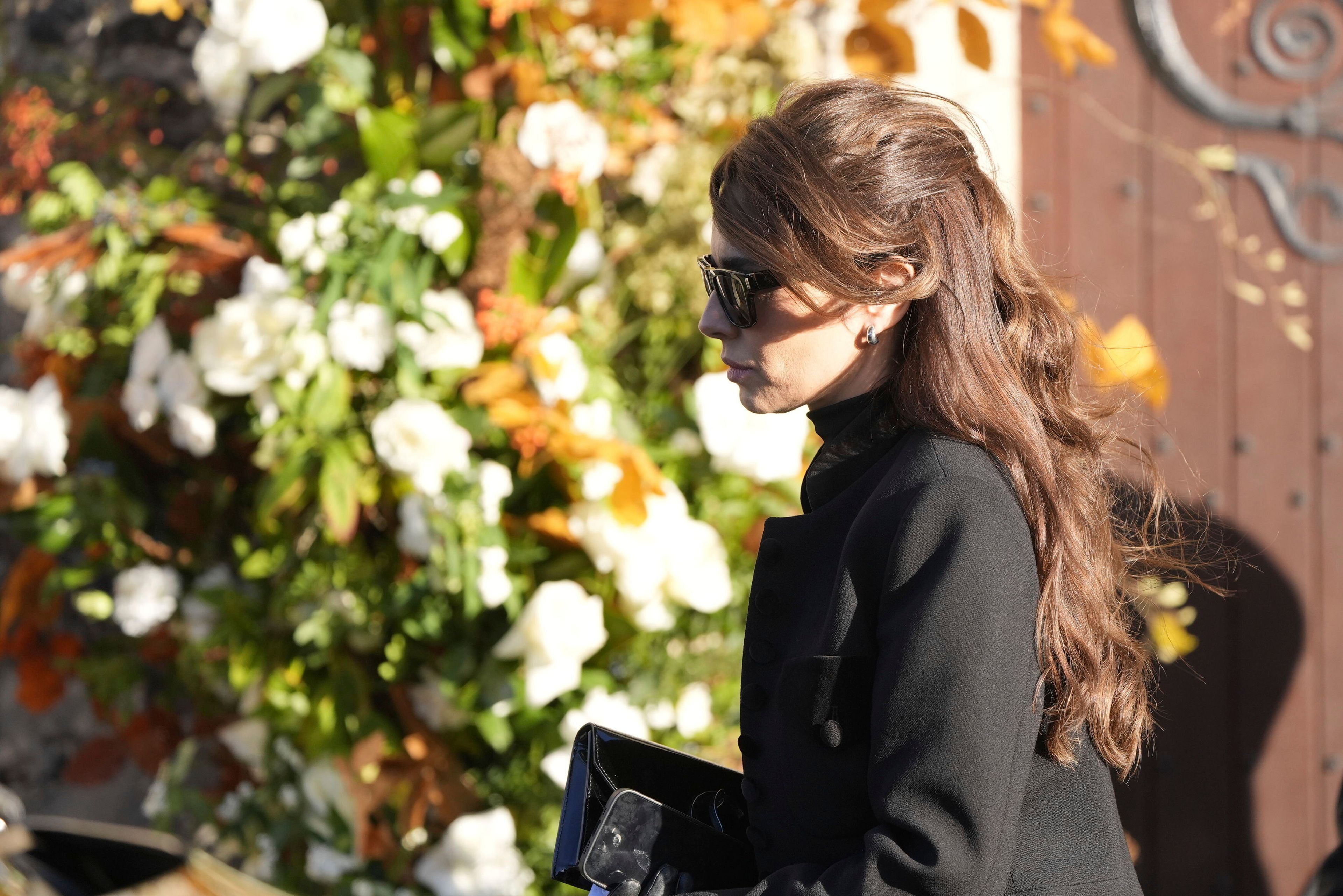 Singer Cheryl Tweedy walks, after the funeral service for One Direction singer Liam Payne, at St Mary's Church in Amersham, England, Wednesday, Nov. 20, 2024. (Andrew Matthews/PA via AP)