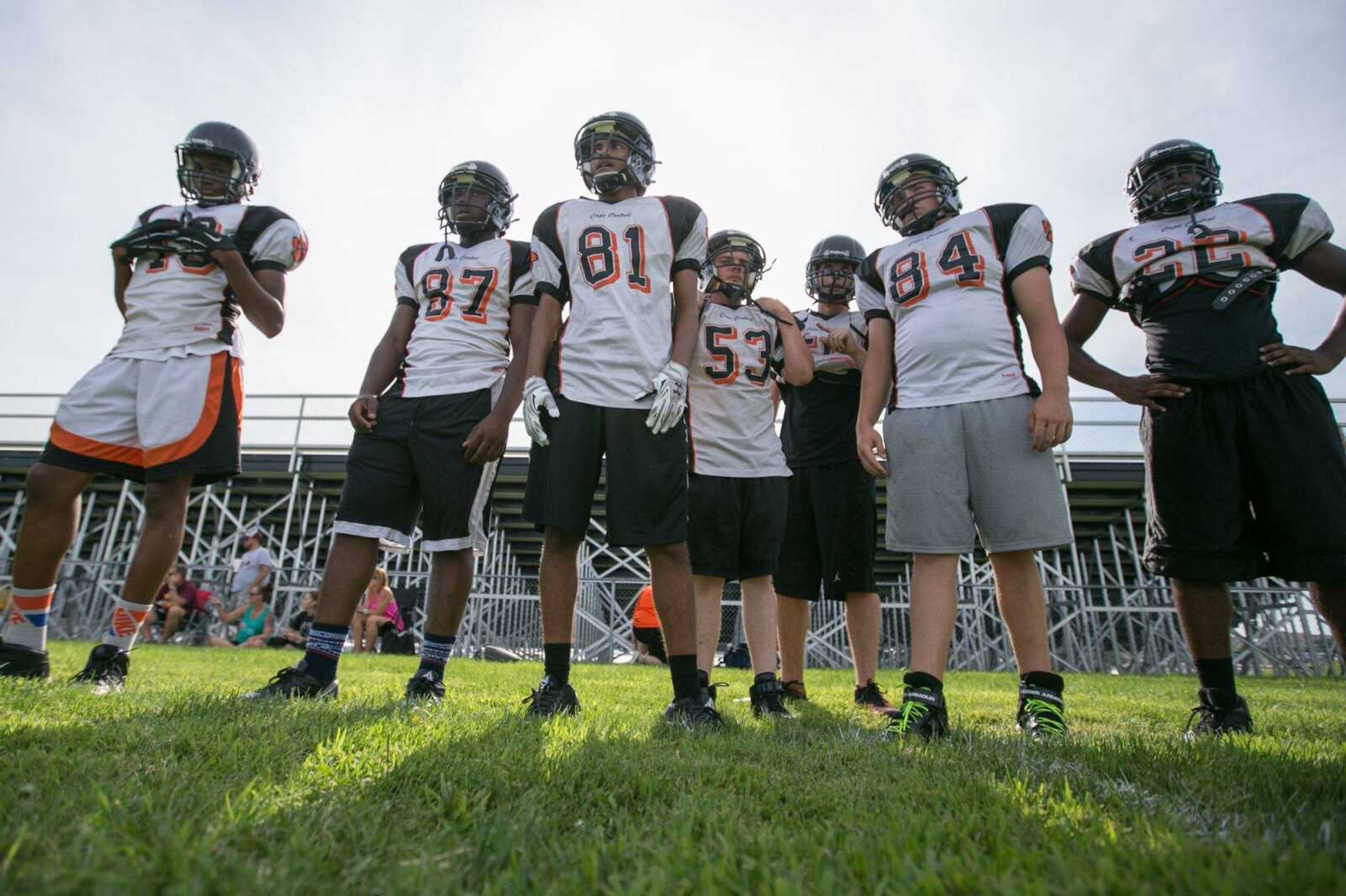 Cape Central football practice Wednesday, July 15, 2015. (Glenn Landberg)