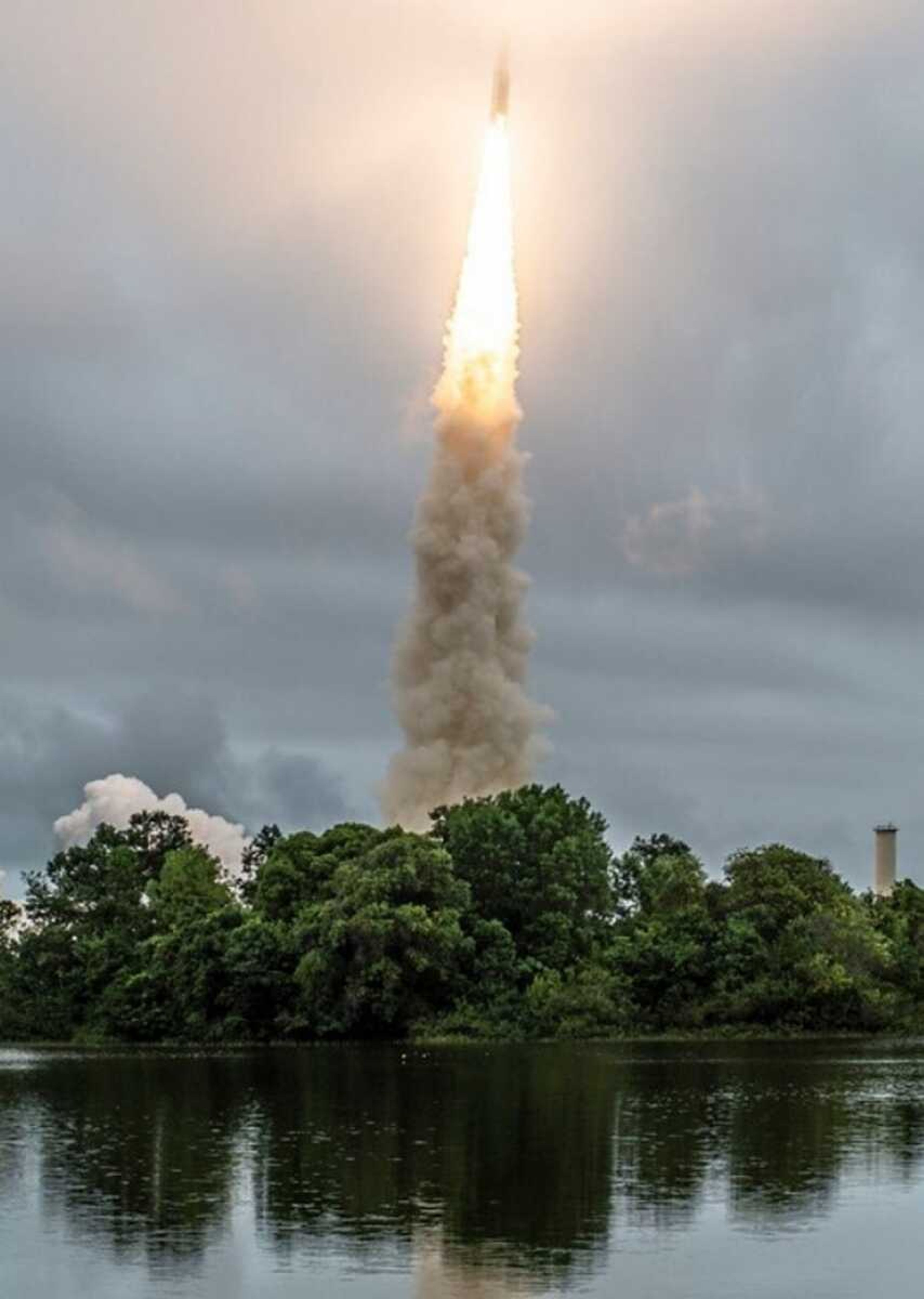 The James Webb Space Telescope lifts off from French Guyana in South America Dec. 25, 2021.