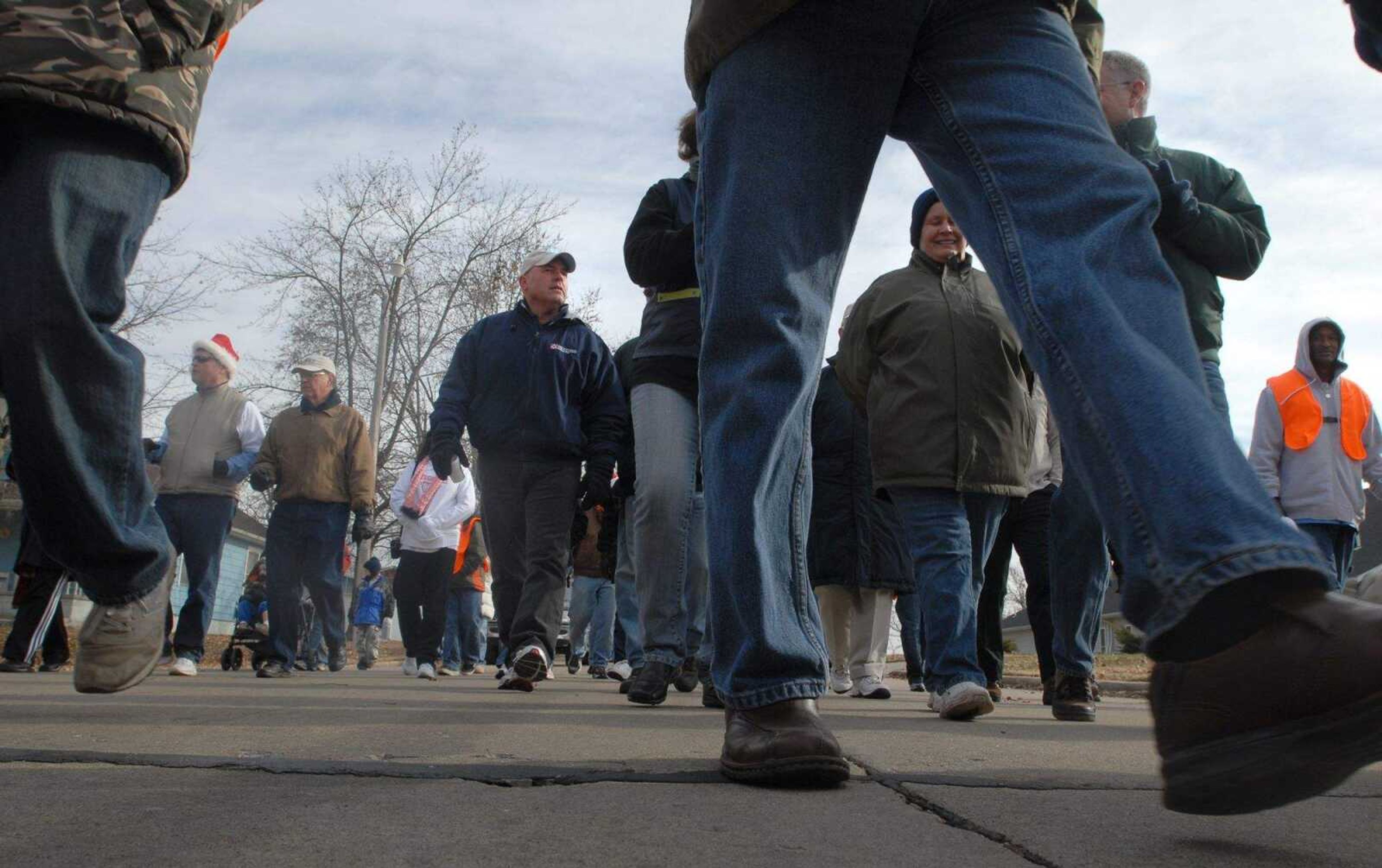 KIT DOYLE ~ kdoyle@semissourian.com
Talking, singing, praying and lauging make up much of the march Saturday morning, December 6, 2008, in Cape Girardeau. The march supported the reclamation of several areas of Cape Girardeau away from drugs and violence.