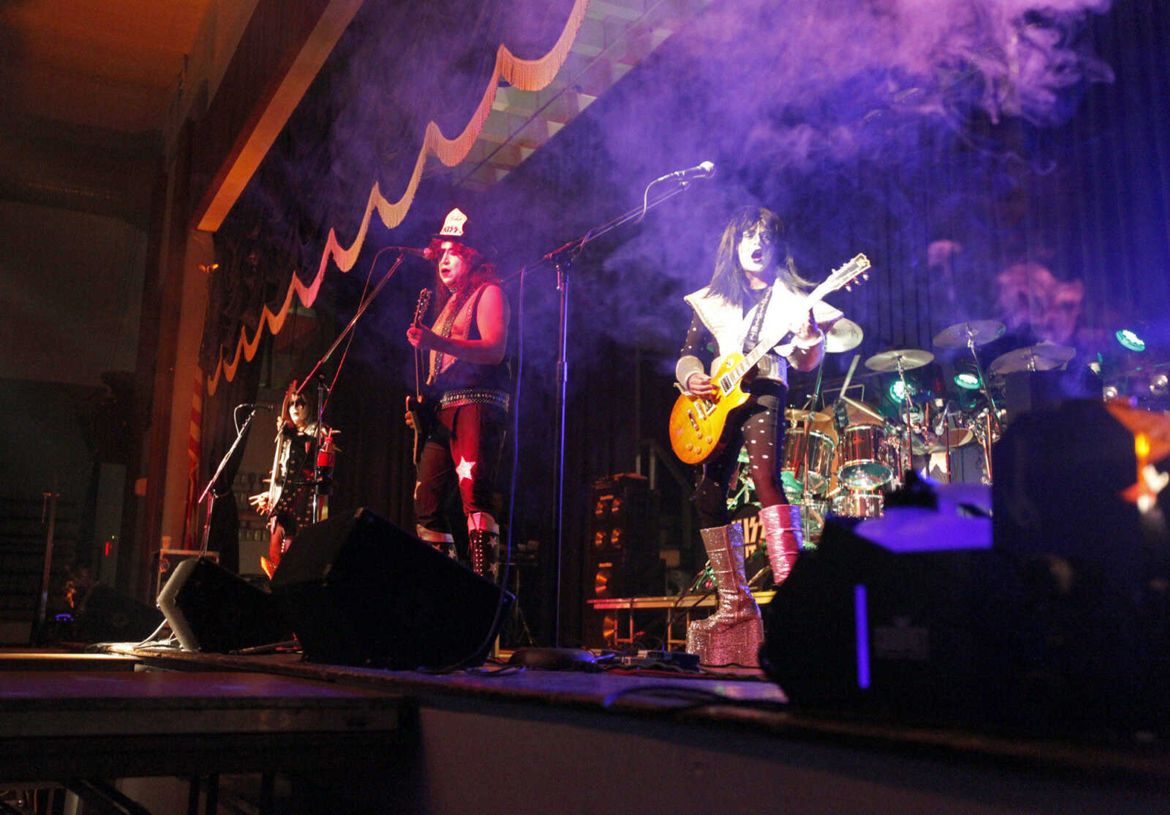 CHRIS MACKLER ~ photos@semissourian.com

KISSiT performs during the Kiss, AC/DC and Rod Stewart Tribute Concert held at the Arena Building on Saturday, Nov. 6, 2010, in Cape Girardeau.