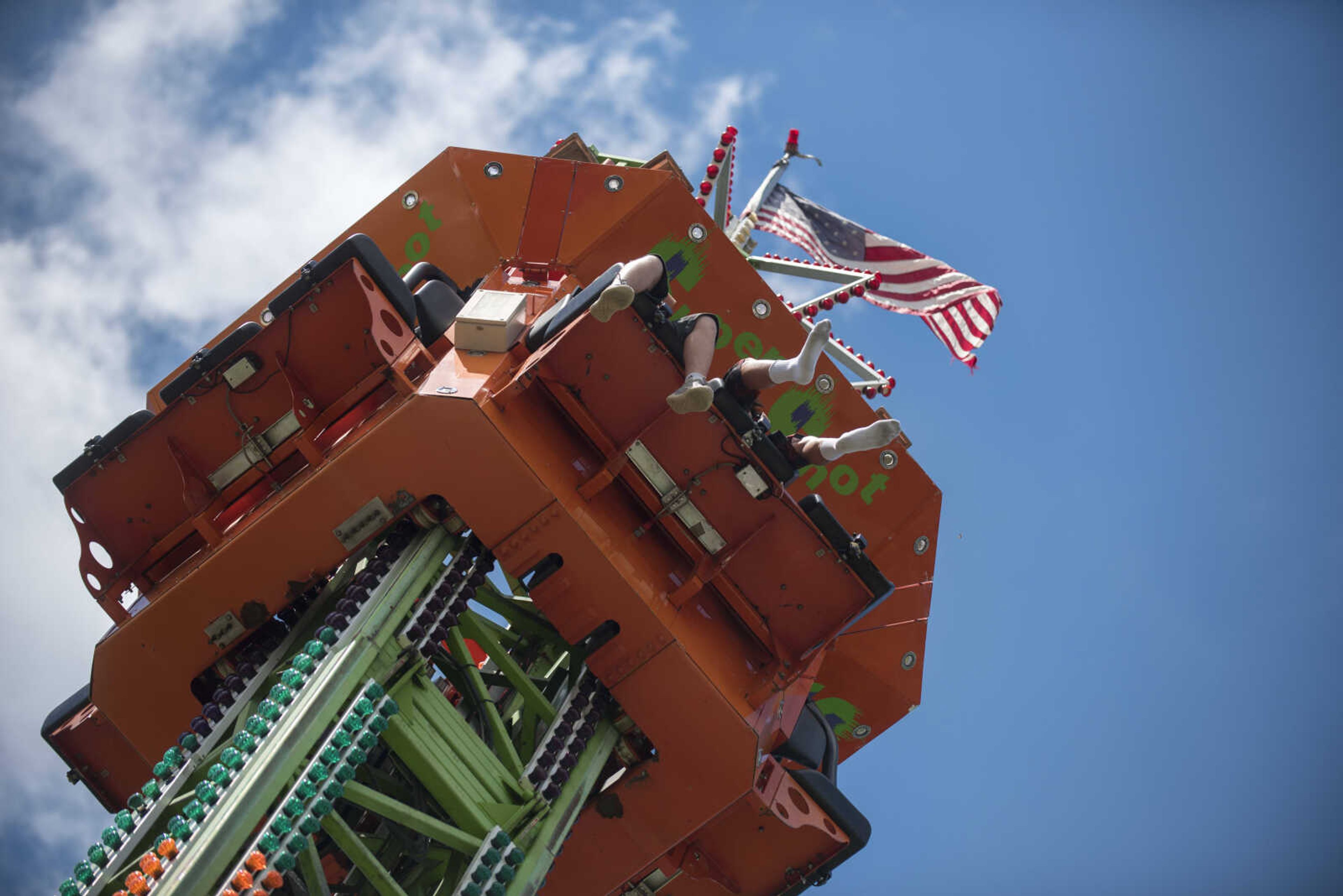 A carnival ride is seen during Benton Neighbor Days Saturday, September 1, 2018.