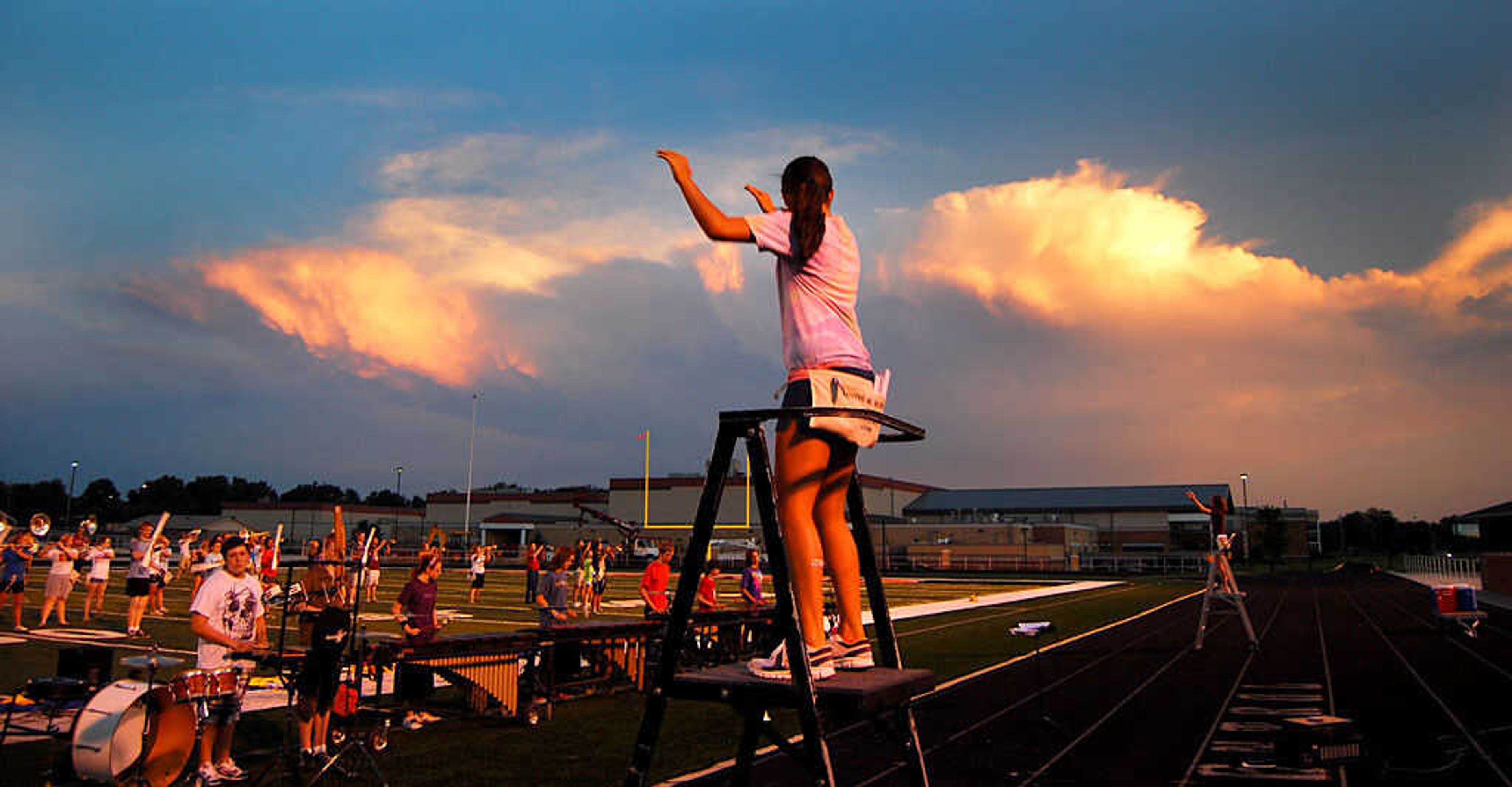 Band Practice at new Central Stadium