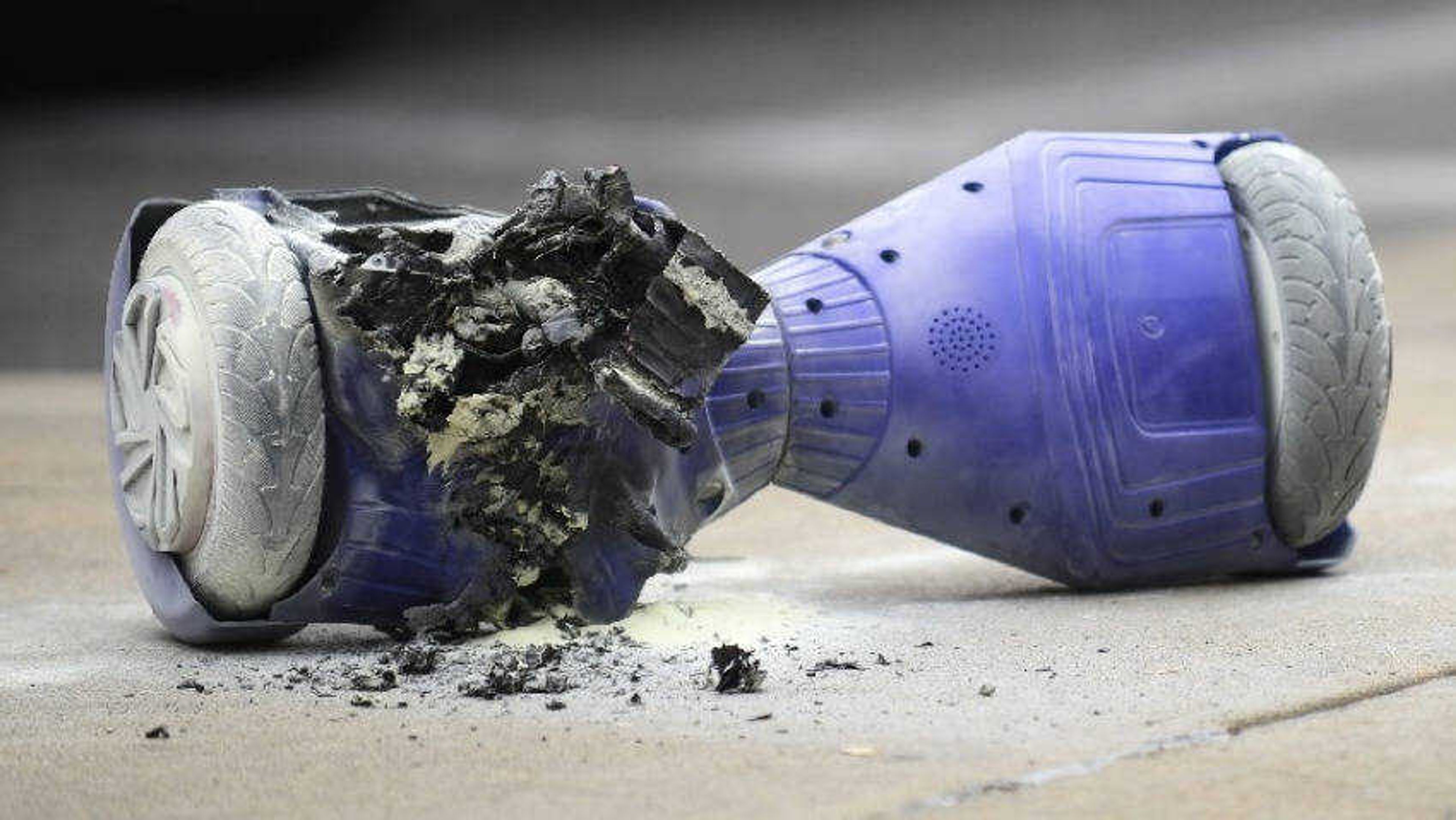 A fire damaged this hoverboard Saturday at West Park Mall in Cape Girardeau.