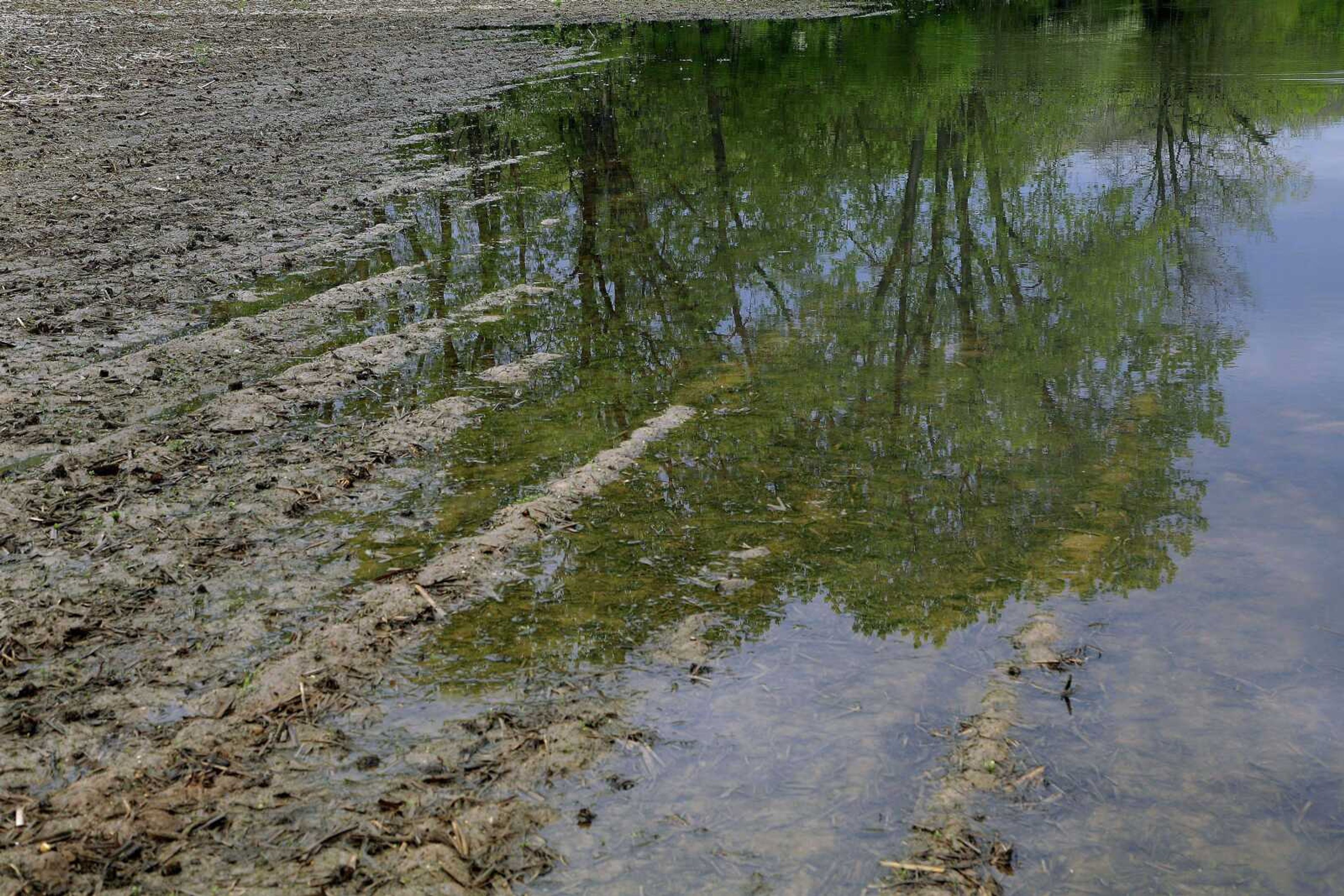 A soggy, rain-soaked cornfield sits unplanted Monday May 6, 2013, after weeks of constant rain has kept central Illinois farmers from seeding their ground in Farmingdale, Ill. After suffering through a drought, now rain is the problem, and the soggy fields means Midwest farmers have a fast-closing window to decide even what to plant this year. (AP Photo/Seth Perlman)