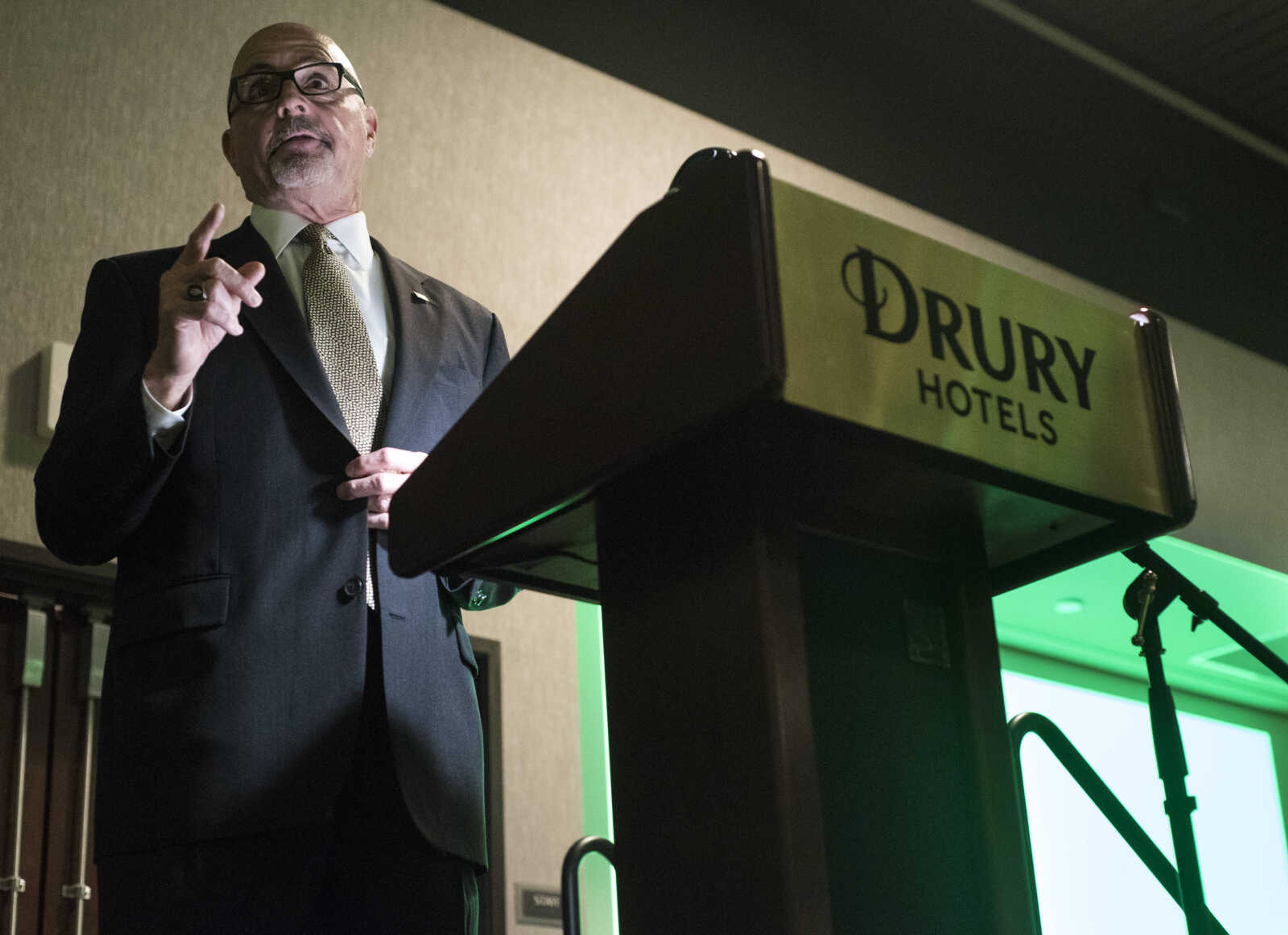 Jim Limbaugh speaks at the Cape Girardeau Area Chamber of Commerce's annual dinner held Jan. 26, 2018, at the Drury Plaza Conference Center in Cape Girardeau.