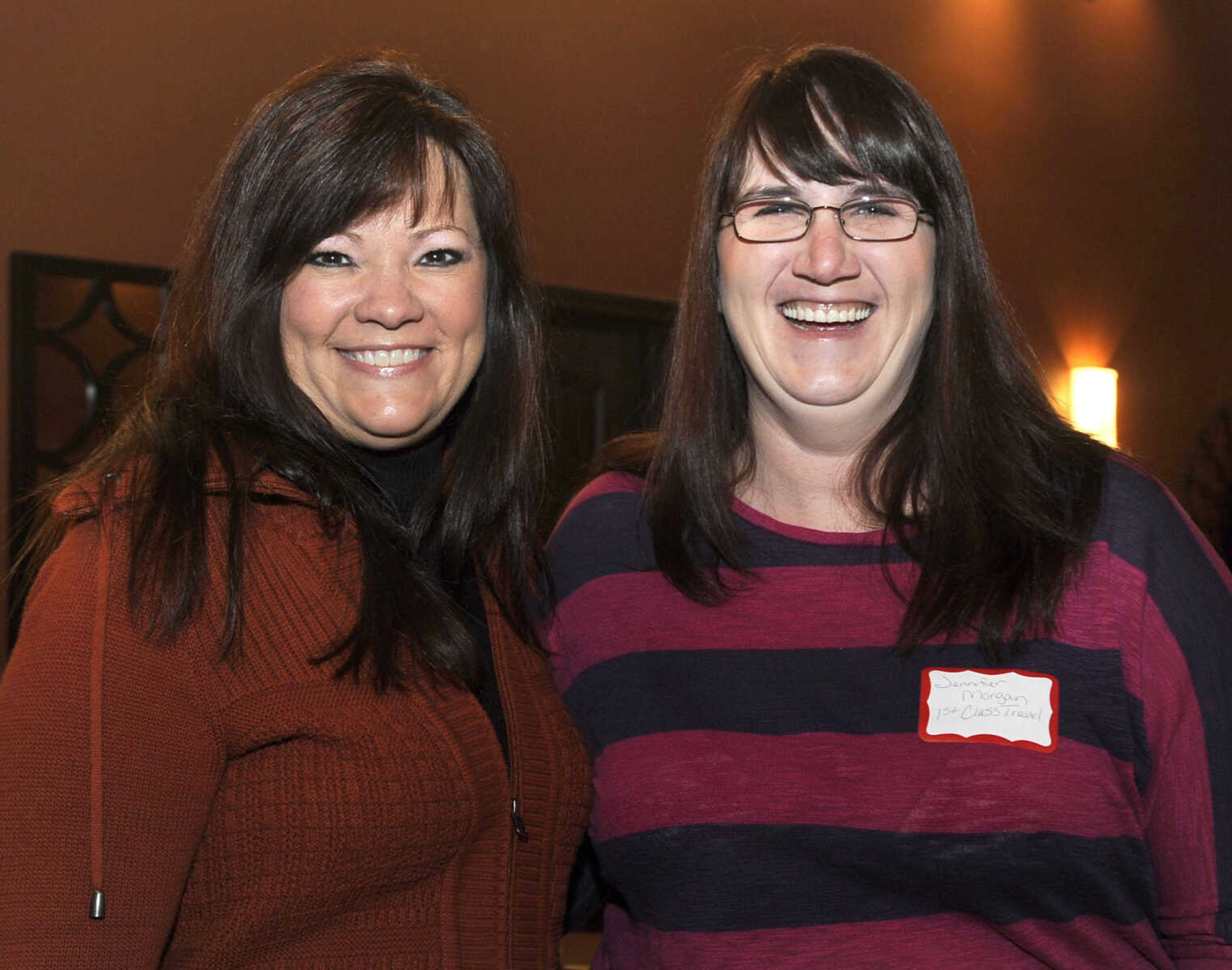 Shari Elfrink, left, and Jennifer Morgan, both with 1st Class Travel.