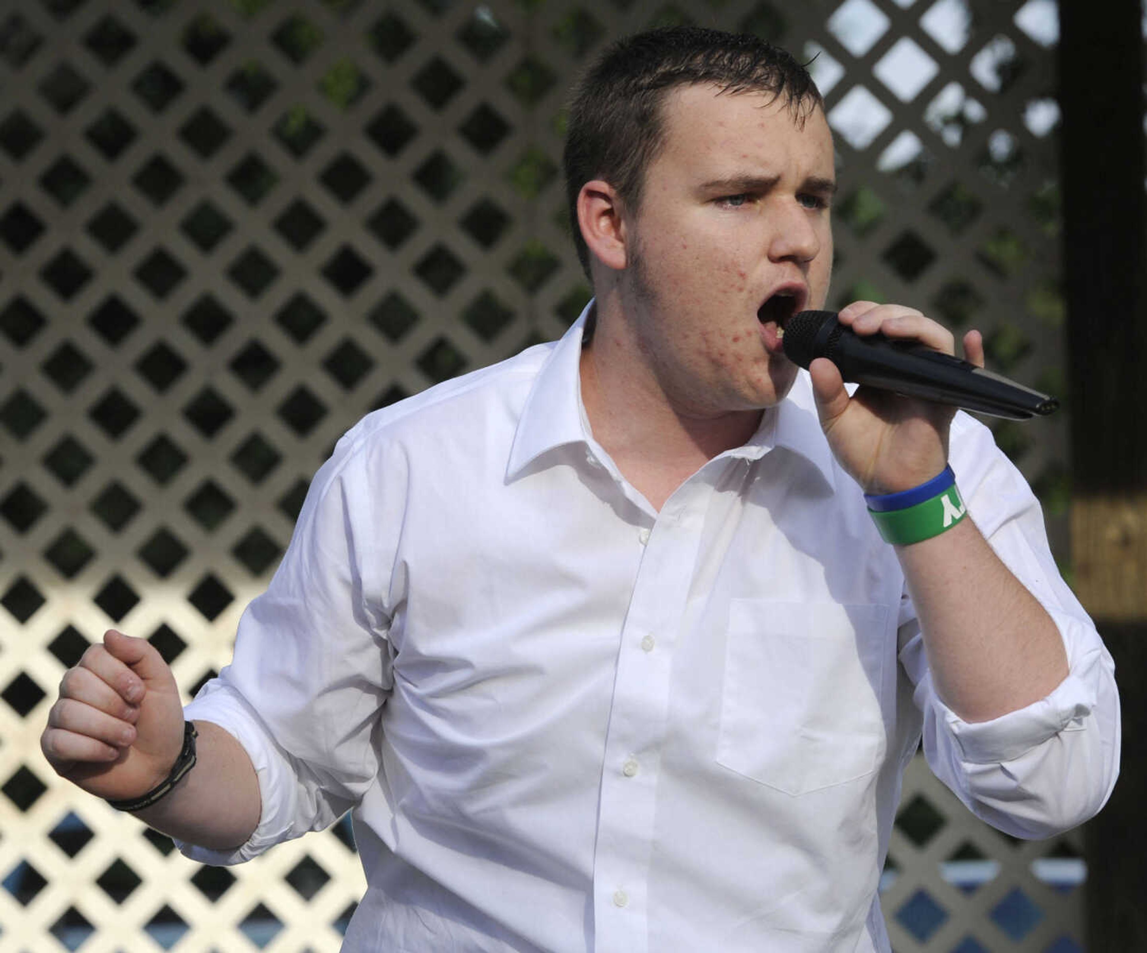 FRED LYNCH ~ flynch@semissourian.com
Noah Orr performs "I Write the Songs" in the Heartland Talent Showcase at German Days on Saturday, Aug. 9, 2014 at Frisco Park in Chaffee, Missouri.