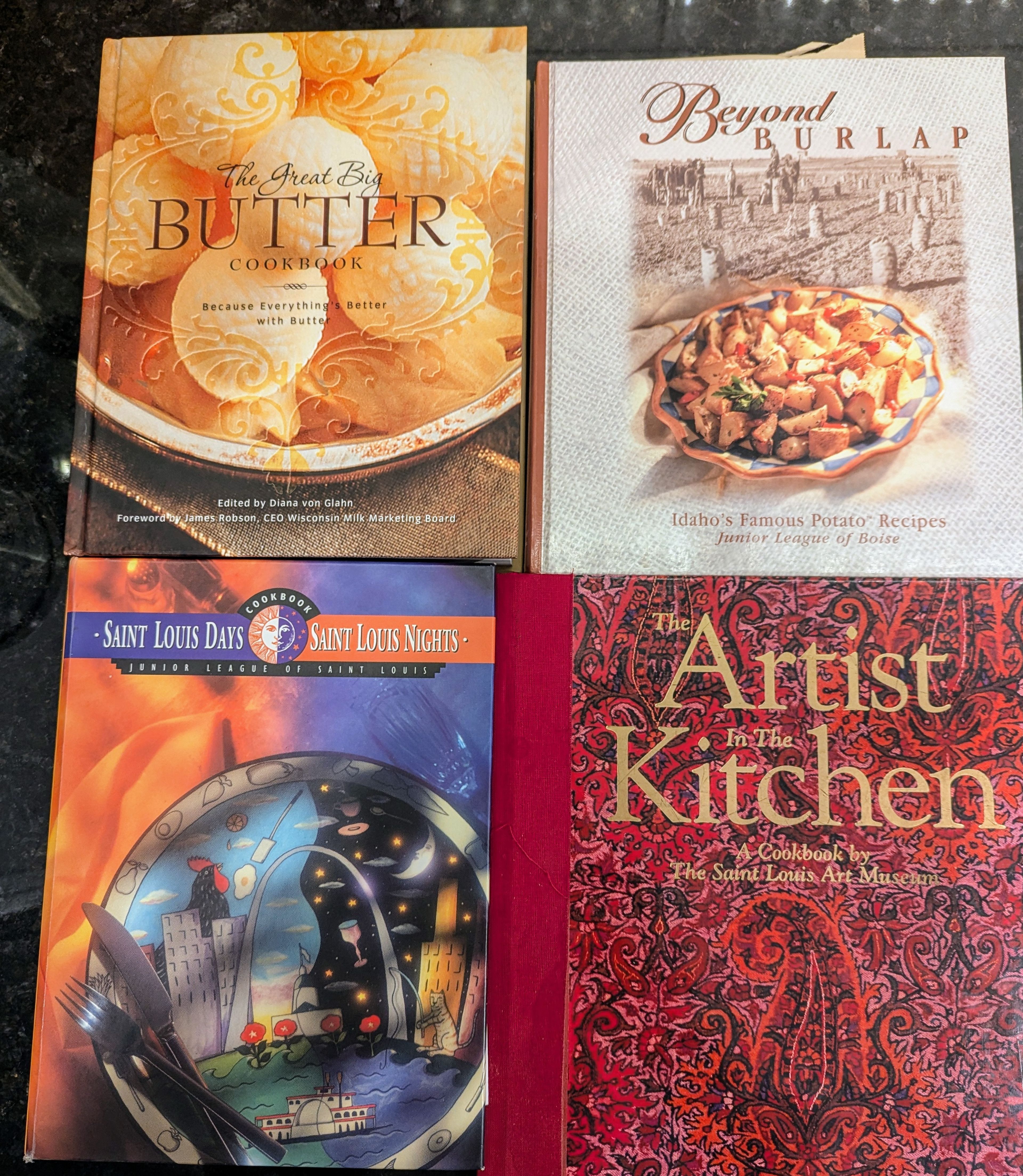 Four of Tom Harte's favorite cookbooks, none of which have any connection with a celebrity yet which nonetheless contain excellent recipes.