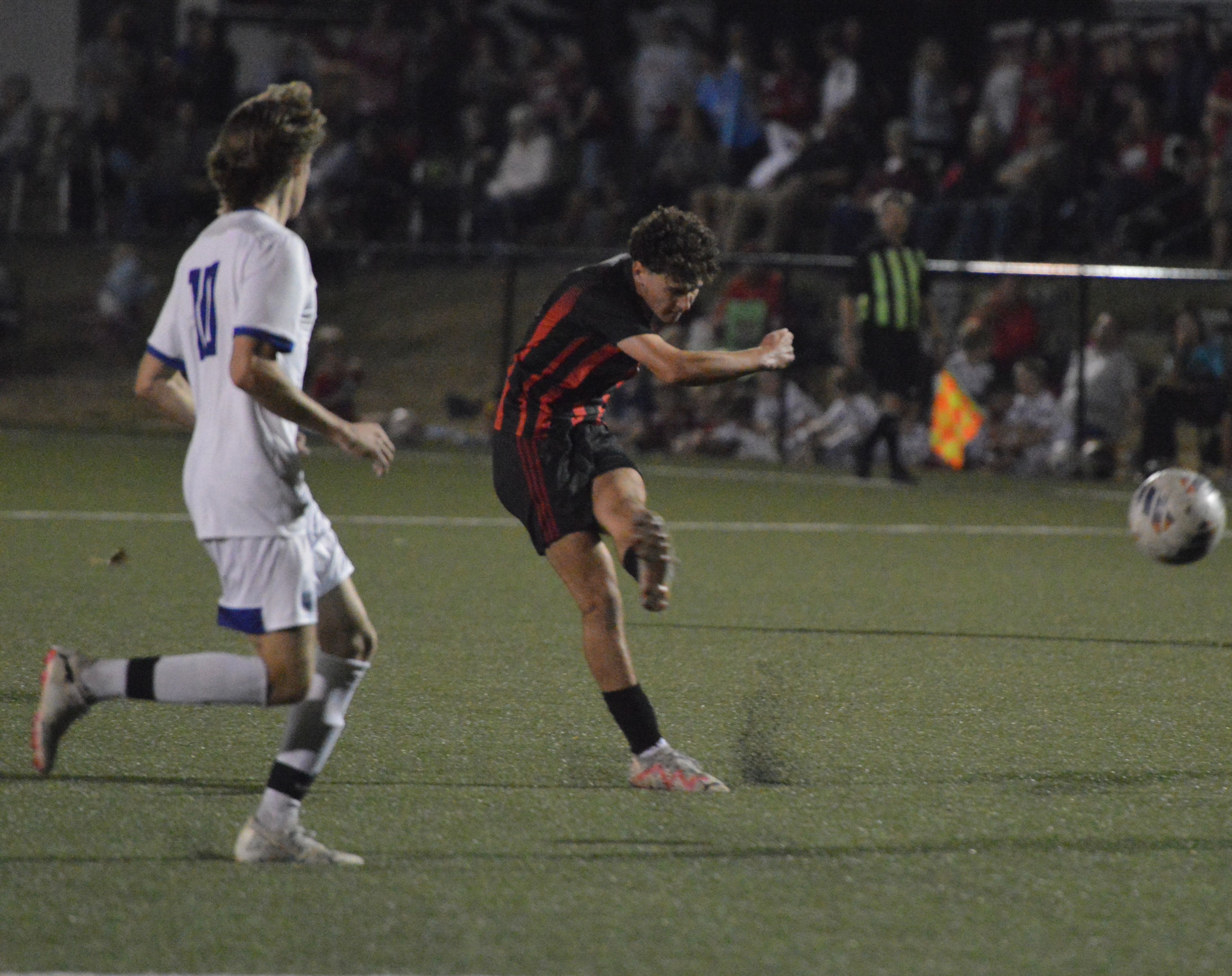 Jackson junior Dylan Strothmann scores a goal against Notre Dame on Tuesday, Oct. 29.