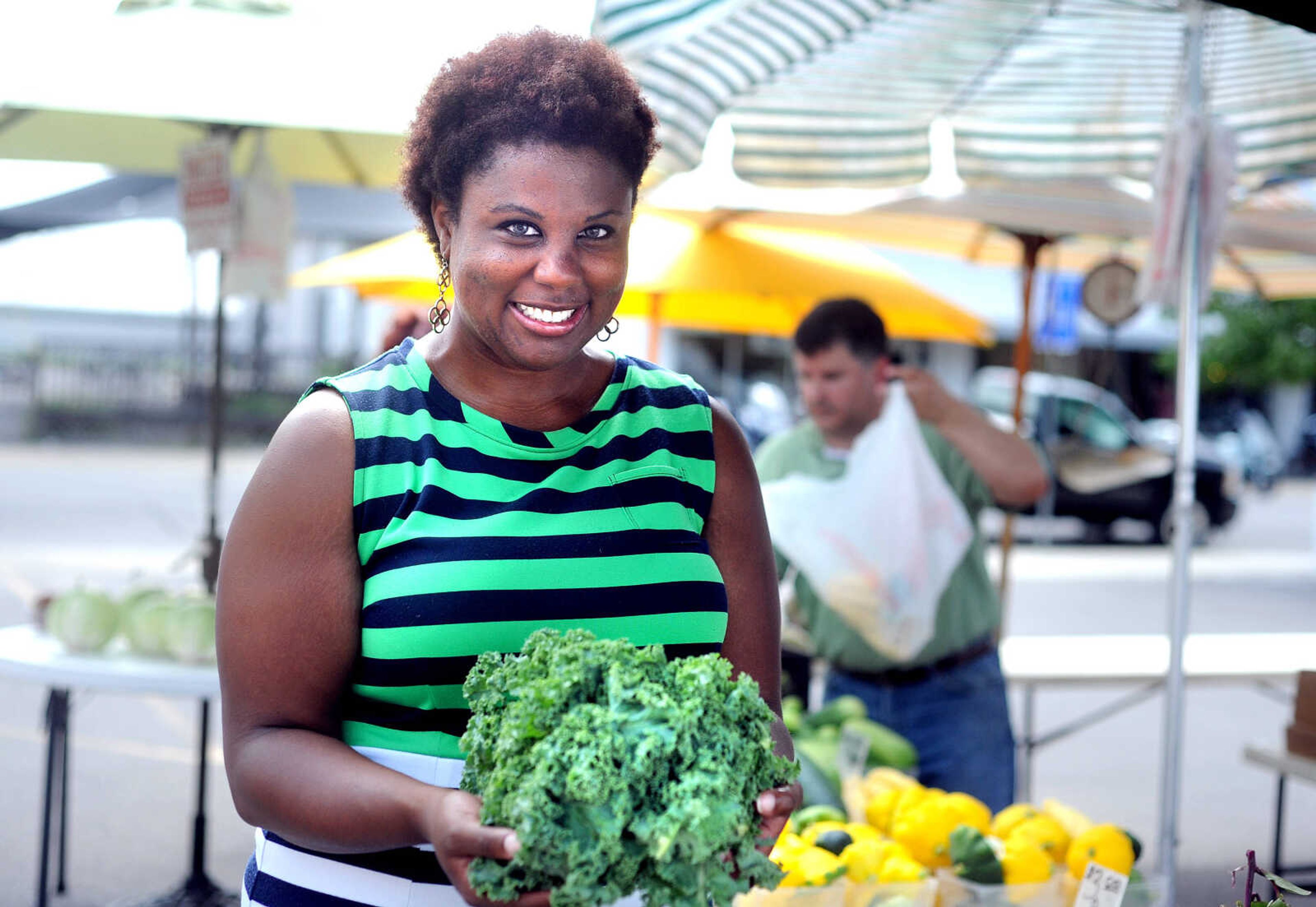 Whitney Gaffari checks out the fresh produce at Cape Girardeau's Riverfront Market. (Laura Simon)