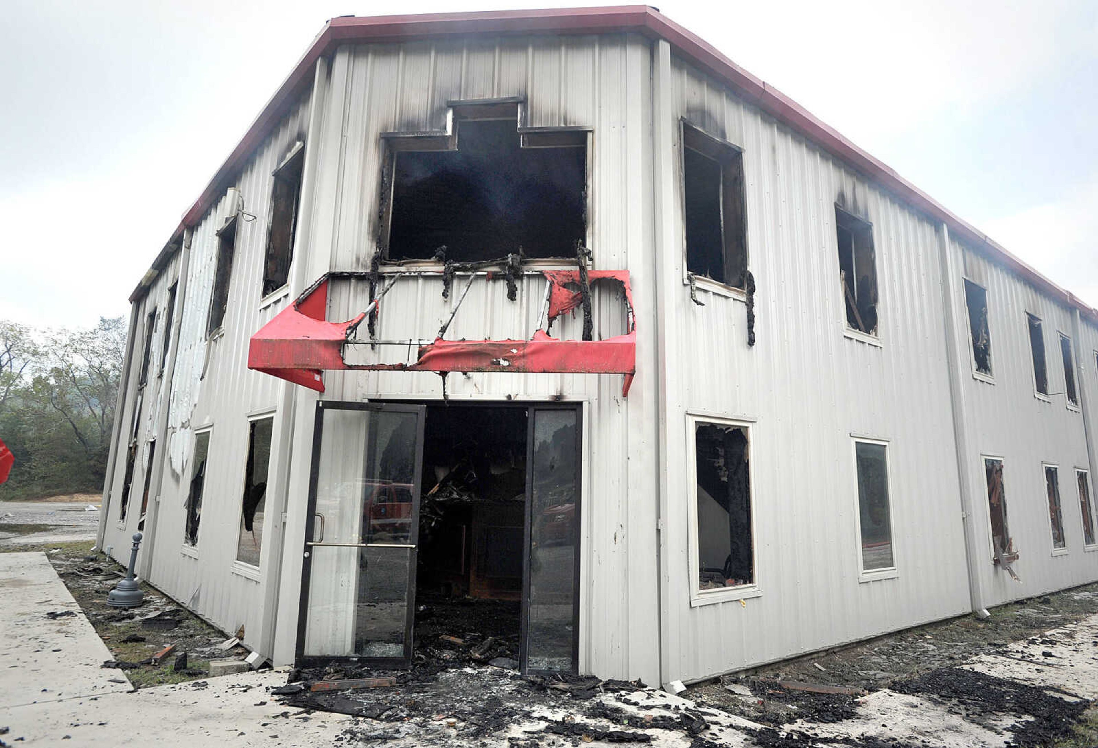 LAURA SIMON ~ lsimon@semissourian.com

The approximately 100,00-square-foot Missouri Plastics plant, as seen Friday morning, Oct. 4, 2013, caught fire around 10 p.m. Thursday. Every fire department in Cape Girardeau County was dispatched to battle the blaze.