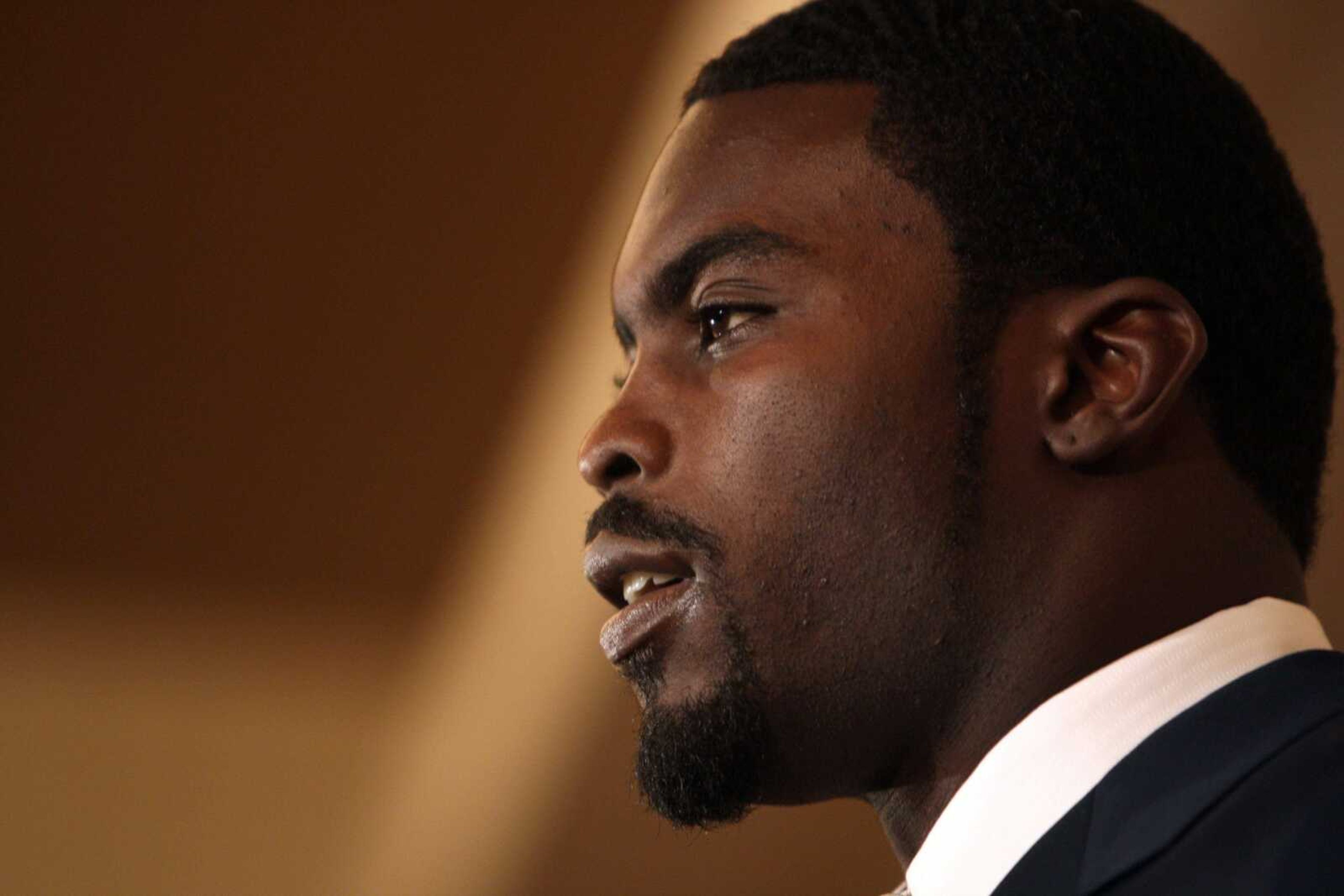 Atlanta Falcons quarterback Michael Vick was sentenced to 23 months in prison Monday for his role in a dogfighting operation. (Associated Press file)