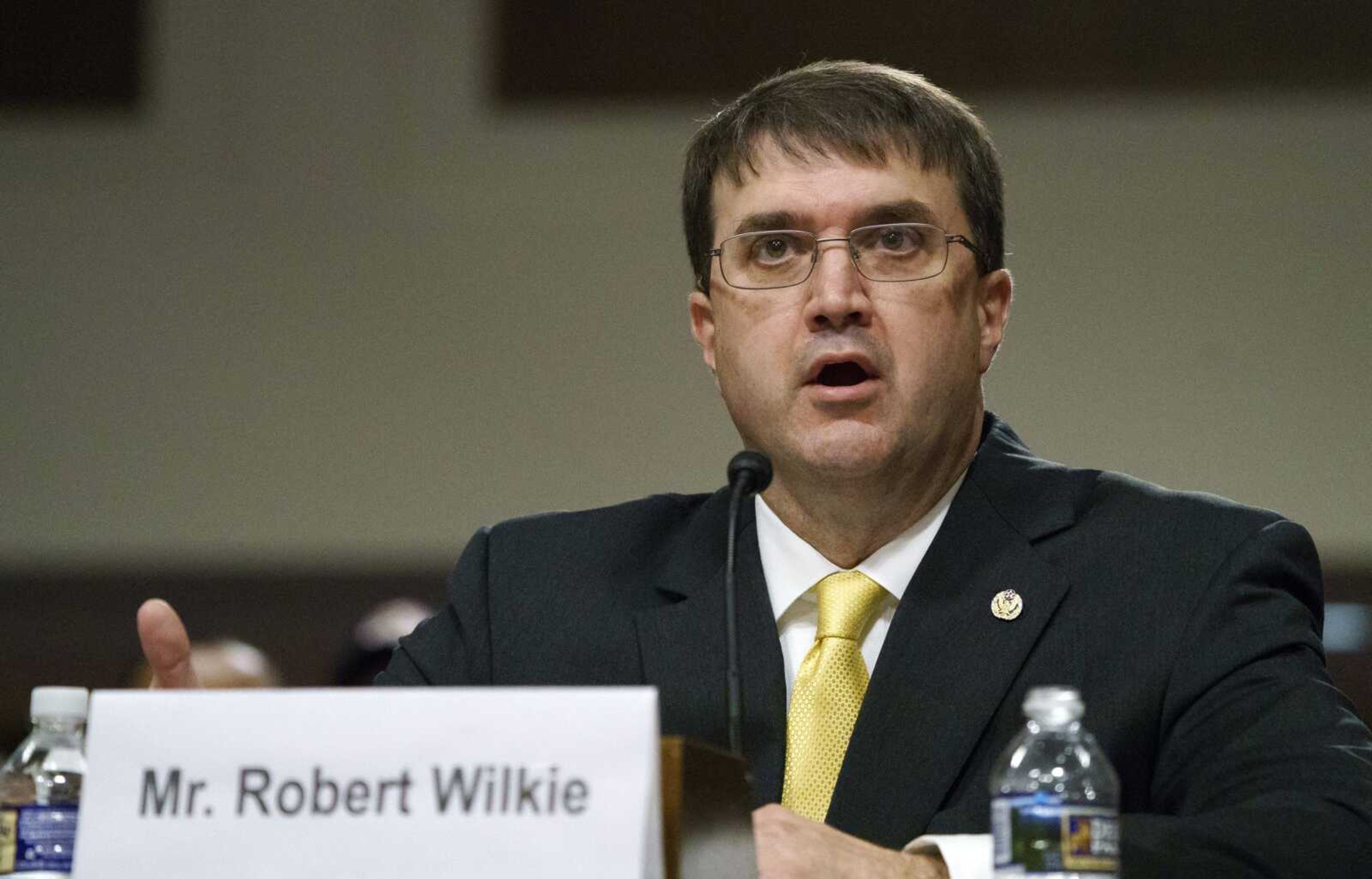 Robert Wilkie testifies during a Senate Veterans Affairs Committee nominations hearing on Capitol Hill in Washington. The Senate on Monday confirmed Wilkie to head the VA.