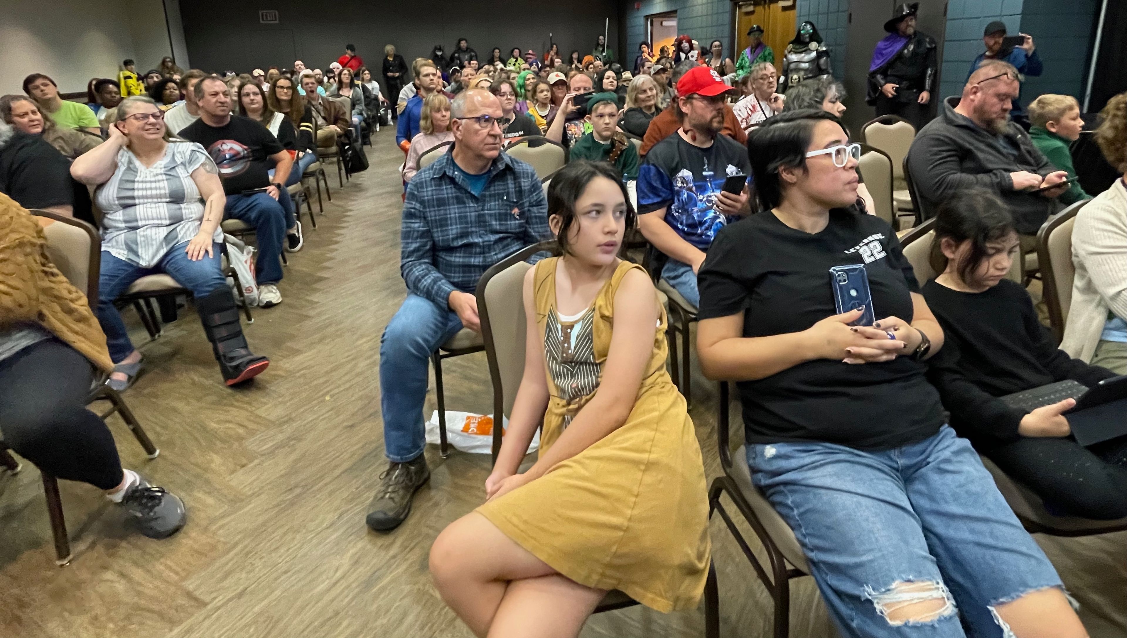 Part of the crowd watching the cosplay contest.