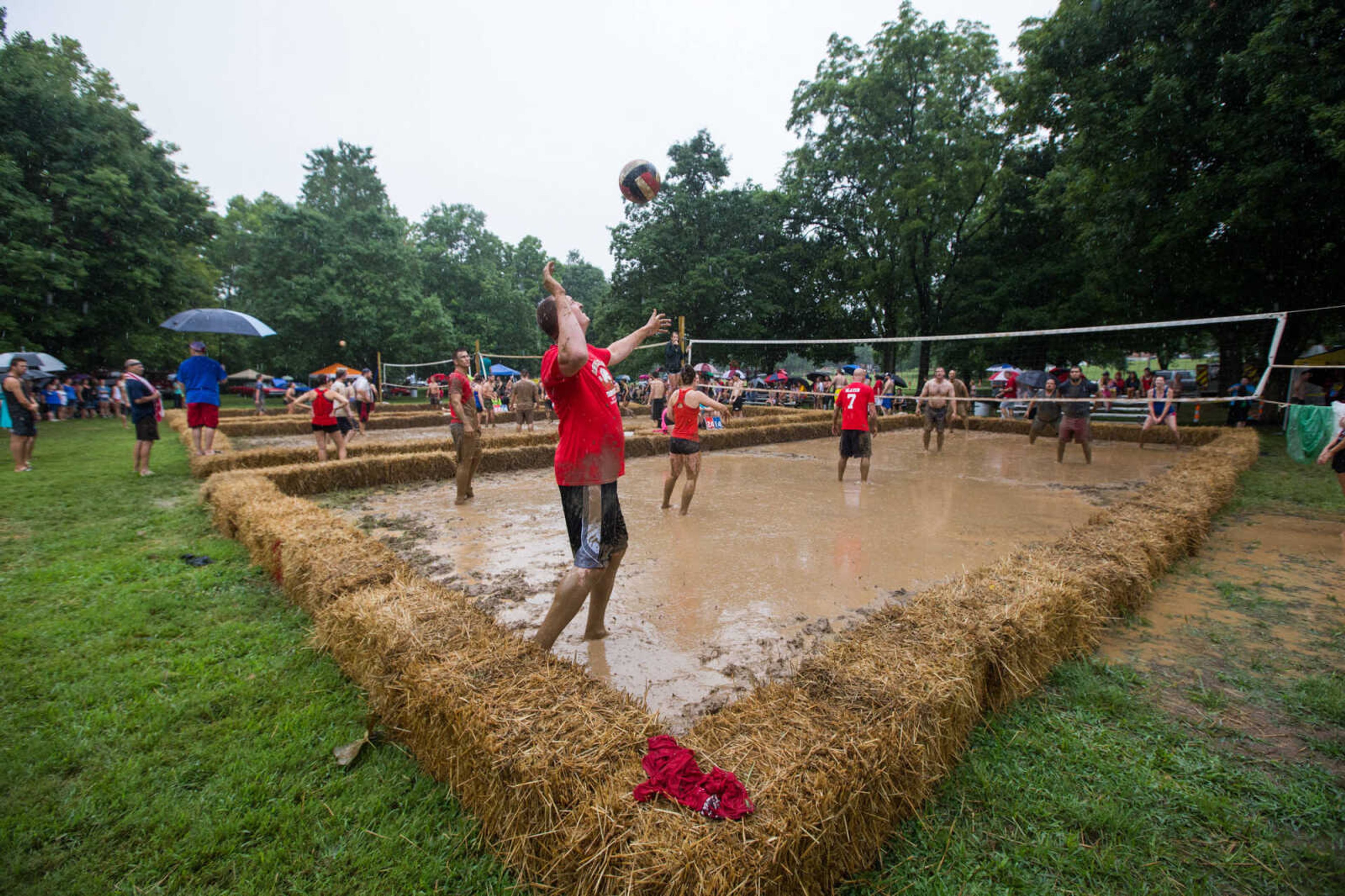 GLENN LANDBERG ~ glandberg@semissourian.com

Teams compete in the mud volleyball tournament during the Fourth of July celebration Monday, July 4, 2016 at Jackson City Park.