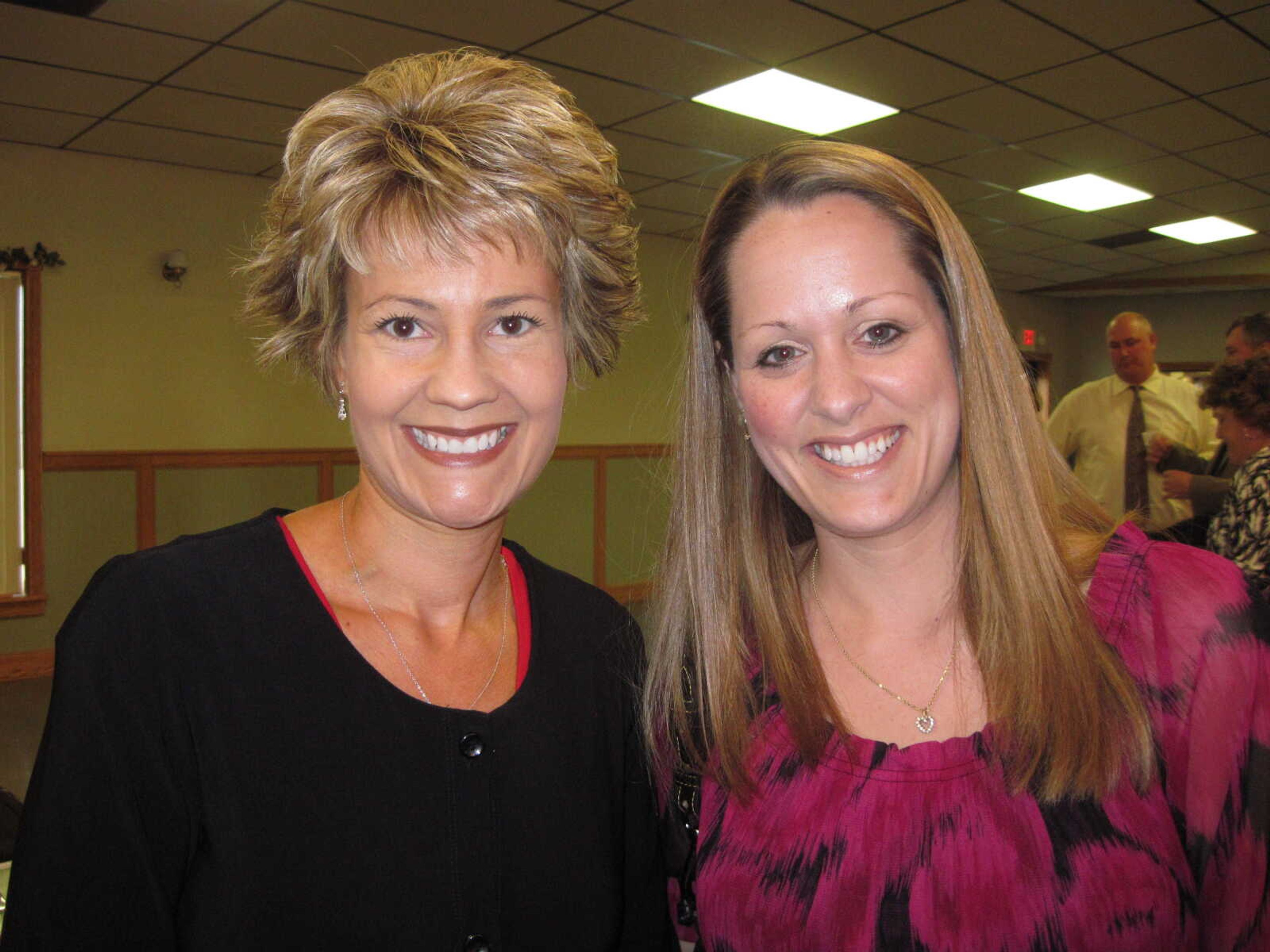 BRIAN BLACKWELL ~ bblackwell@semissourian.com 

Shannon Heisserer and Laura McClard attended the Jackson Chamber of Commerce Educator of the Year Banquet at the Knights of Columbus Hall in Jackson on Thursday, April 8, 2010.