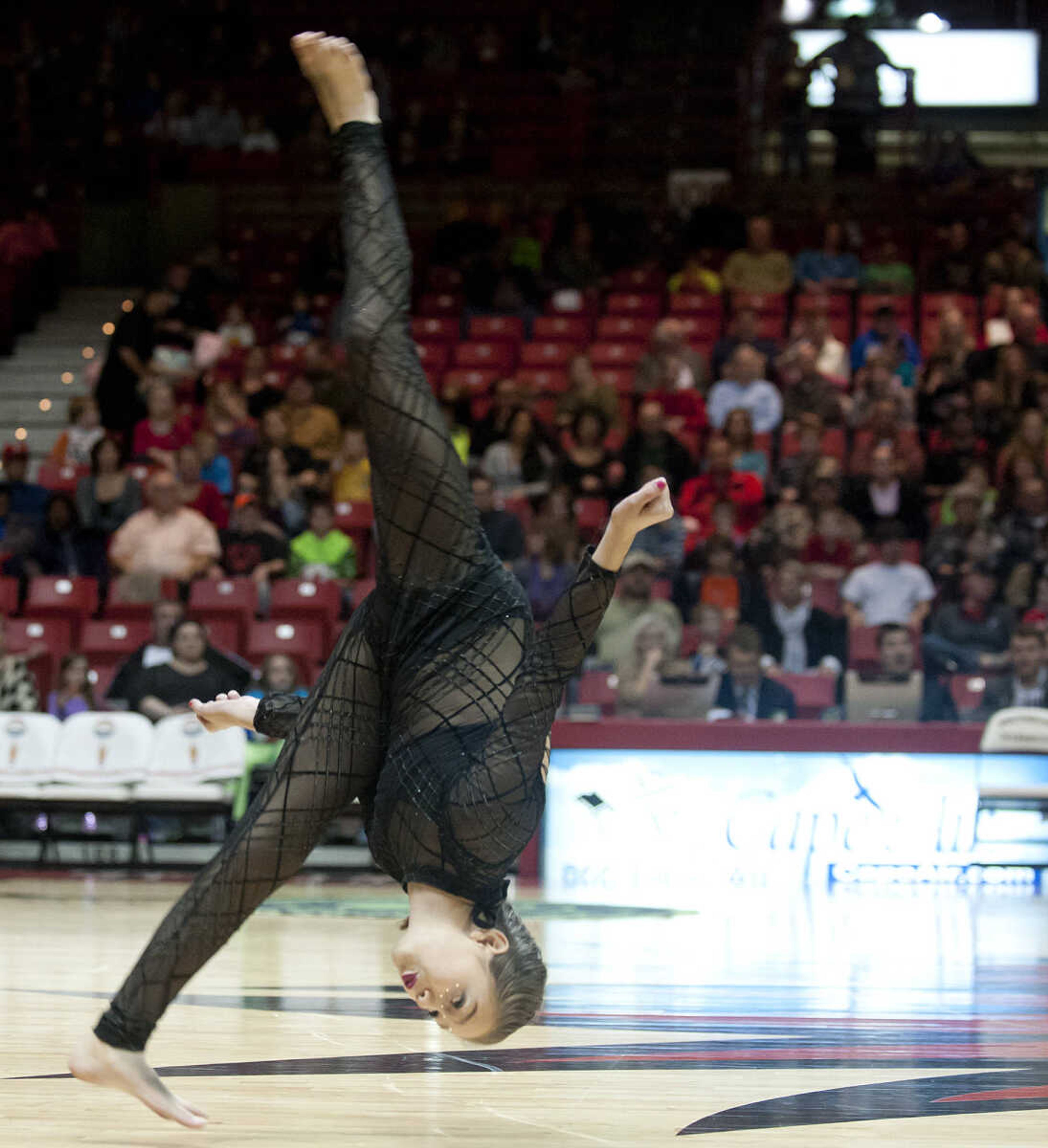 The Power Pack Dance Team performs during halftime of the Original Harlem Globetrotters' performance Monday, Jan. 13, at the Show Me Center.