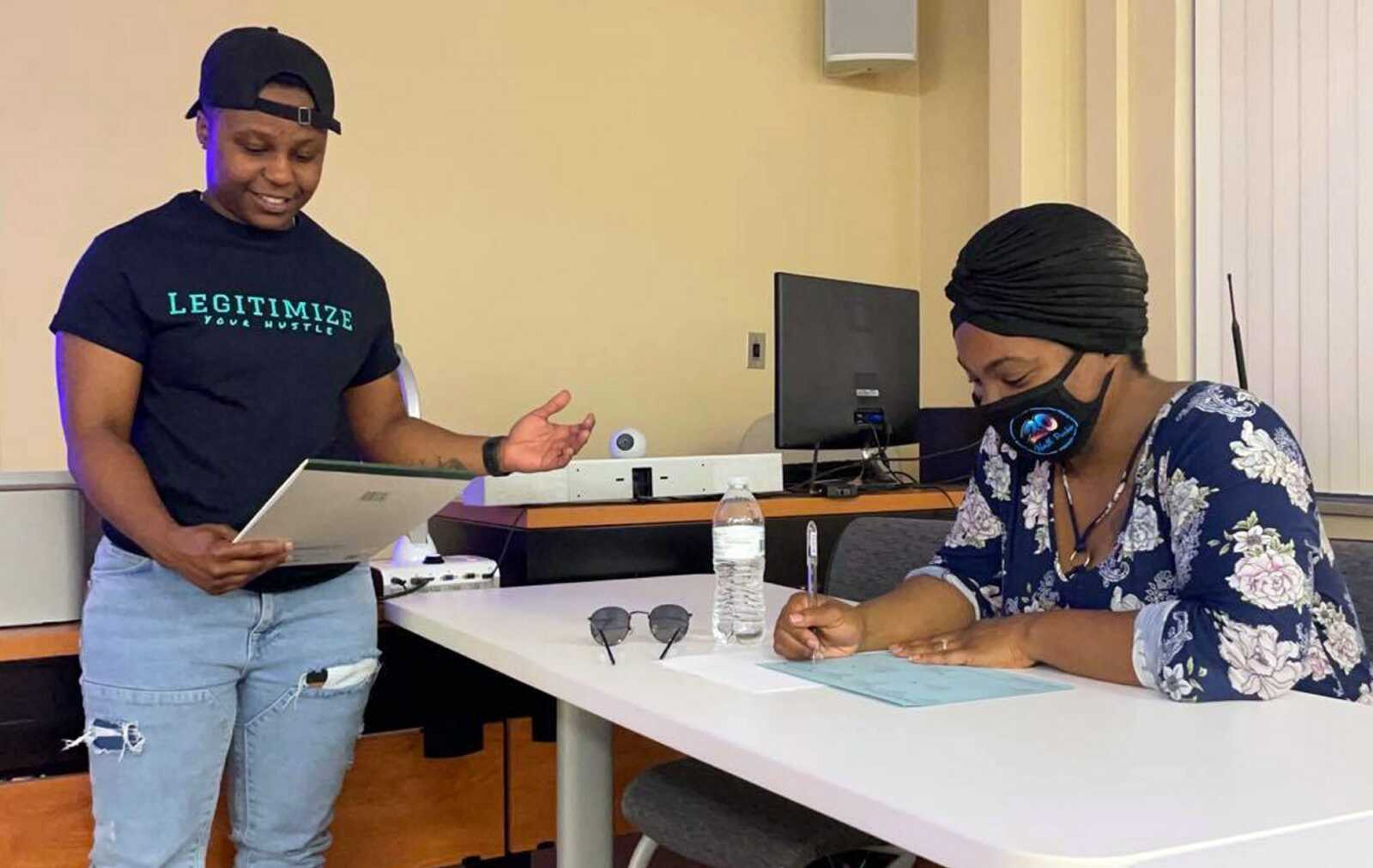 Participants share ideas during the first Legitimize Your Hustle workshop Sunday, Oct. 3, 2021, at 20 North Pacific in Cape Girardeau.