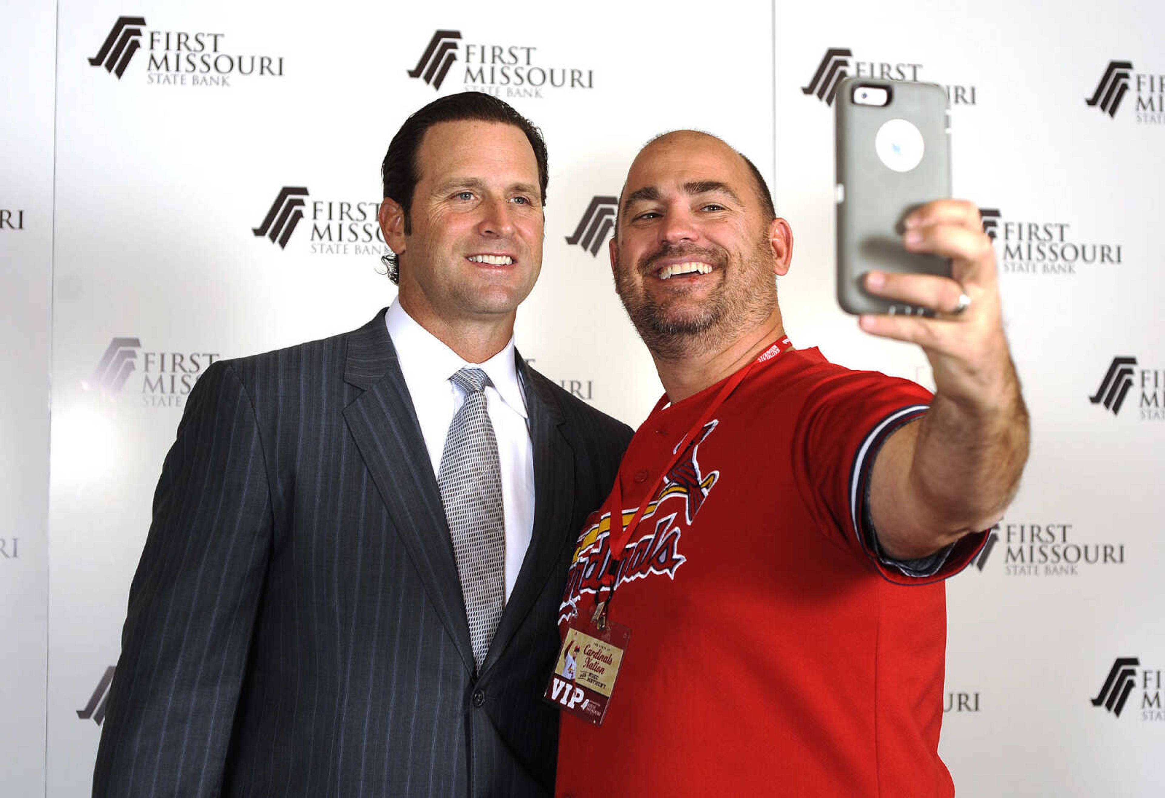 LAURA SIMON ~ lsimon@semissourian.com

Mike Matheny, manager of the St. Louis Cardinals, poses with fans during a VIP reception, Wednesday, Dec. 2, 2015, at Southeast Missouri State University's River Campus. "The State of Cardinals Nation" was presented by First Missouri State Bank.