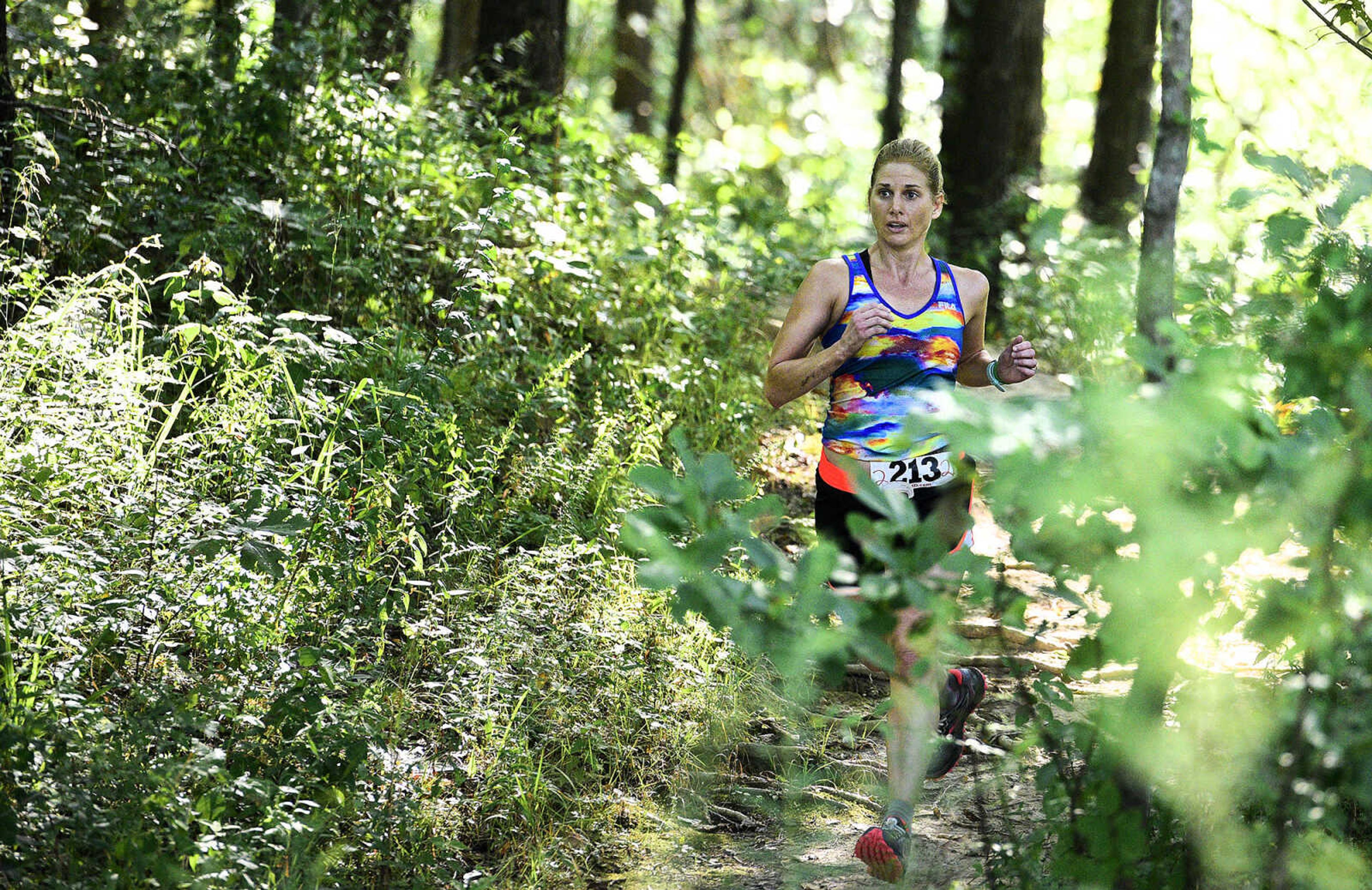 Participants run after kayaking on Lake Boutin during the first ever St. Jude Heroes Yak 'n Run on Saturday, Aug. 26, 2017, at Trail of Tears State Park. All proceeds from the event support St. Jude Children's Research Hospital