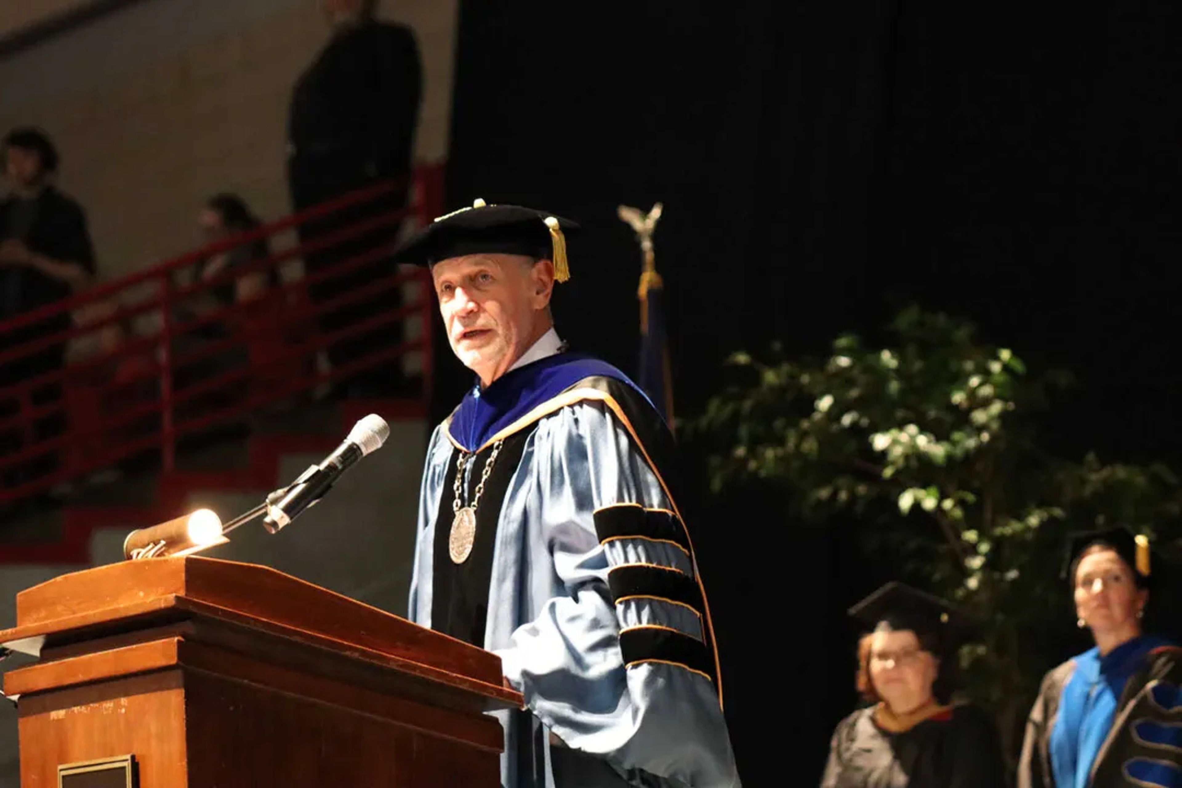 Southeast Missouri State University president Carlos Vargas speaks during the university’s spring 2022 commencement. 