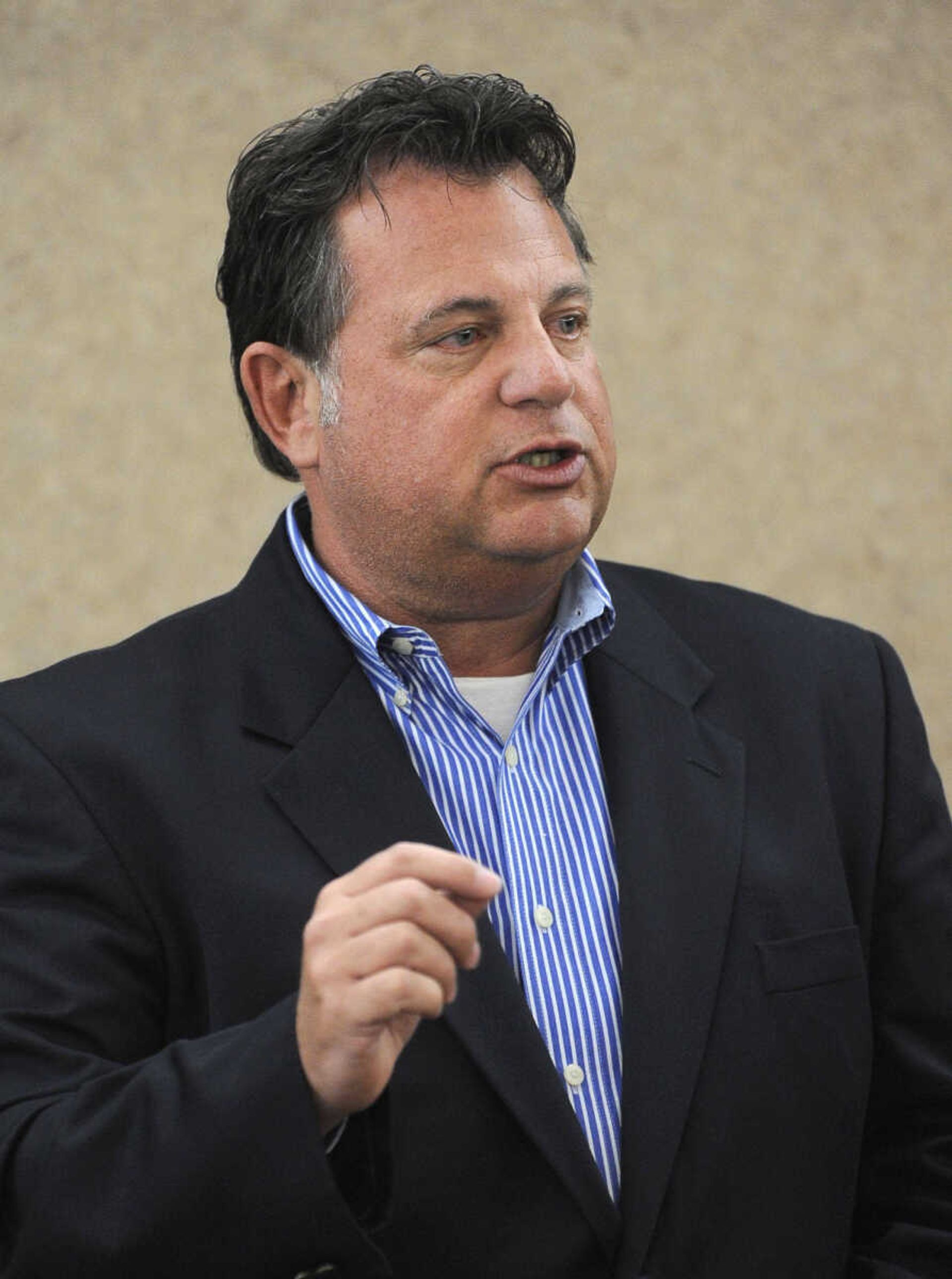 Carl Bearden, executive director of United for Missouri, speaks Monday, April 28, 2014 at a news conference at the Cape Girardeau Area Chamber of Commerce. (Fred Lynch)