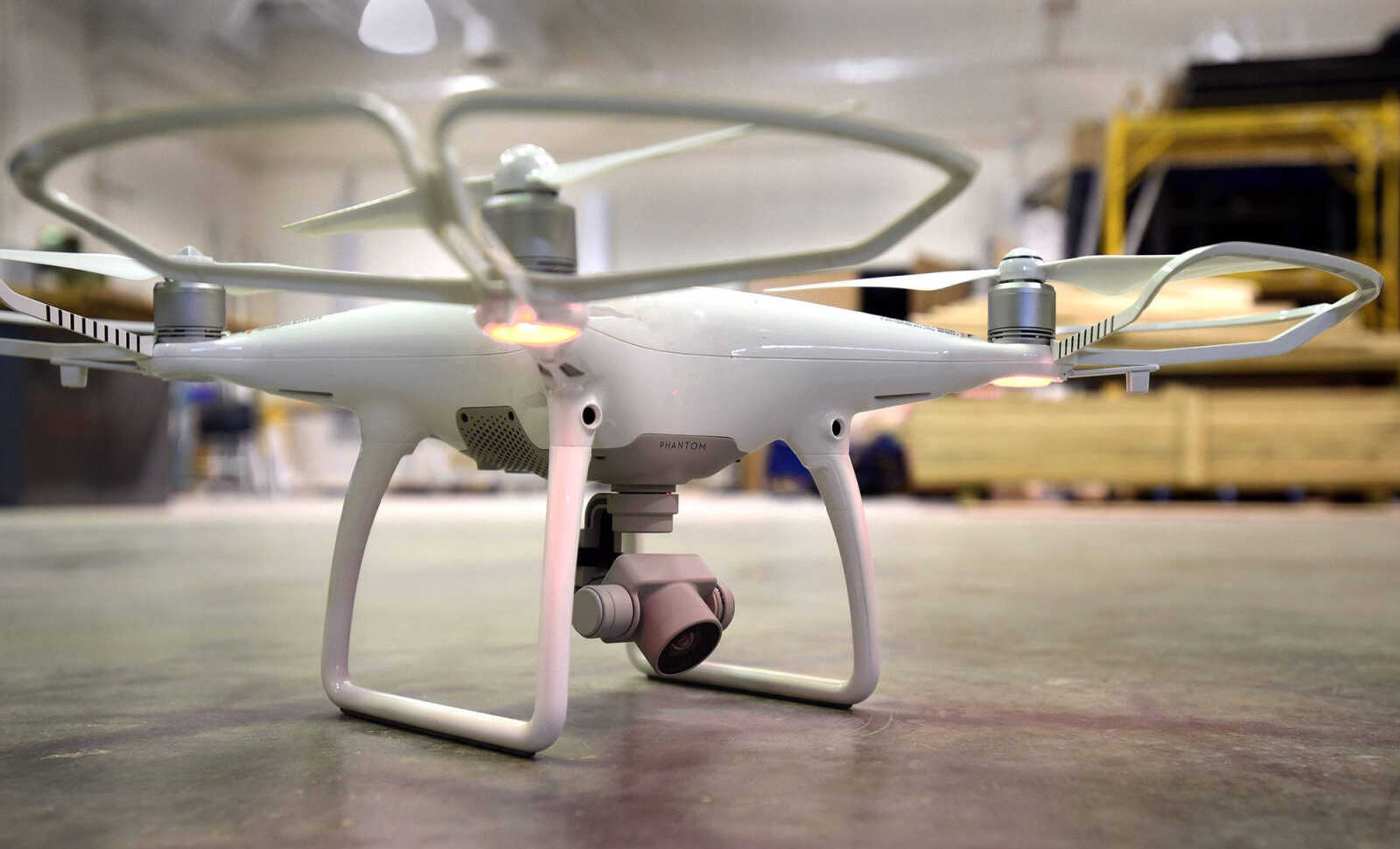 A closer look at a drone inside Southeast Missouri State University's Polytech Building on Thursday in Cape Girardeau.