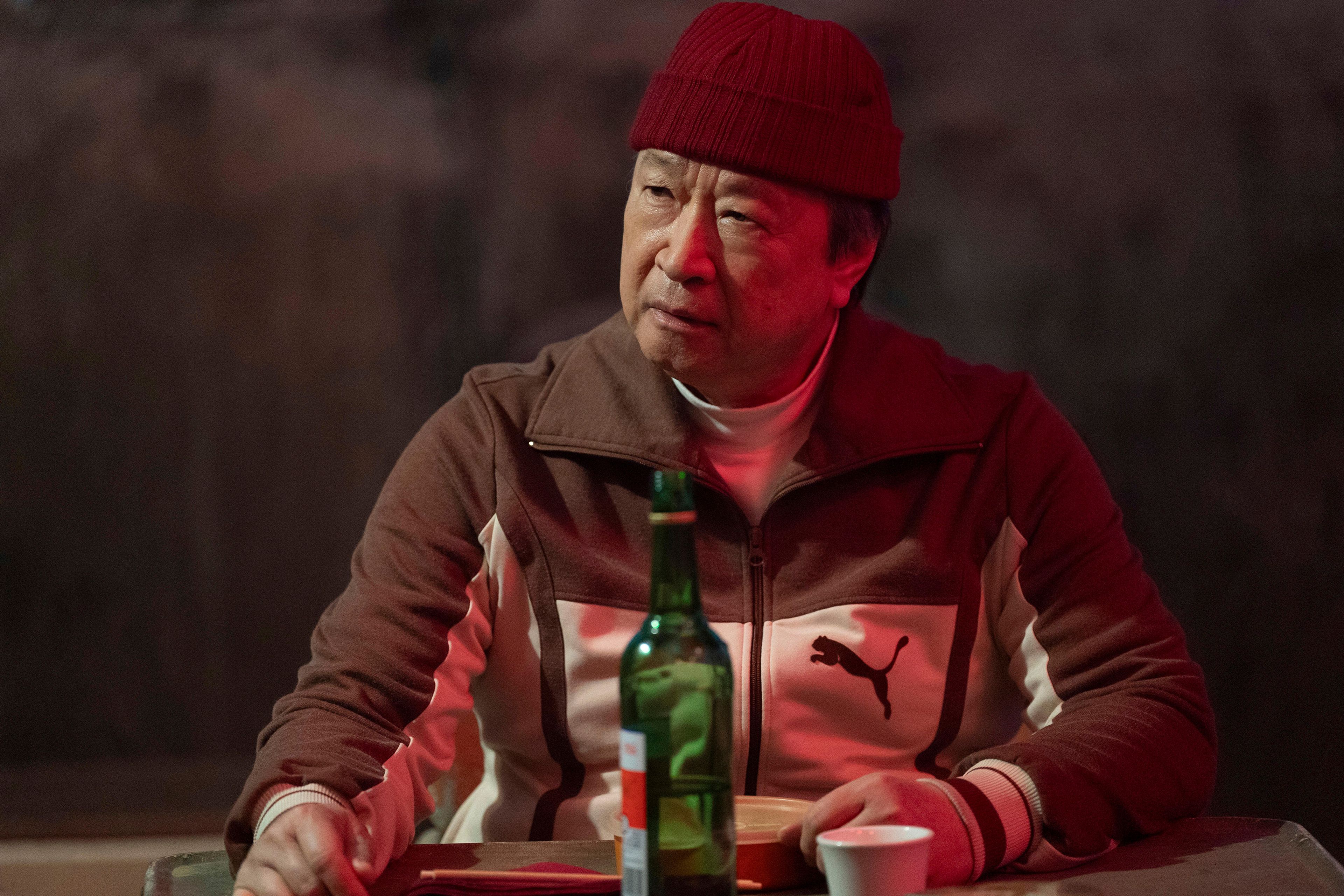 This image released by Hulu shows Tzi Ma in a scene from the series "Interior Chinatown." (Mike Taing/Hulu via AP)