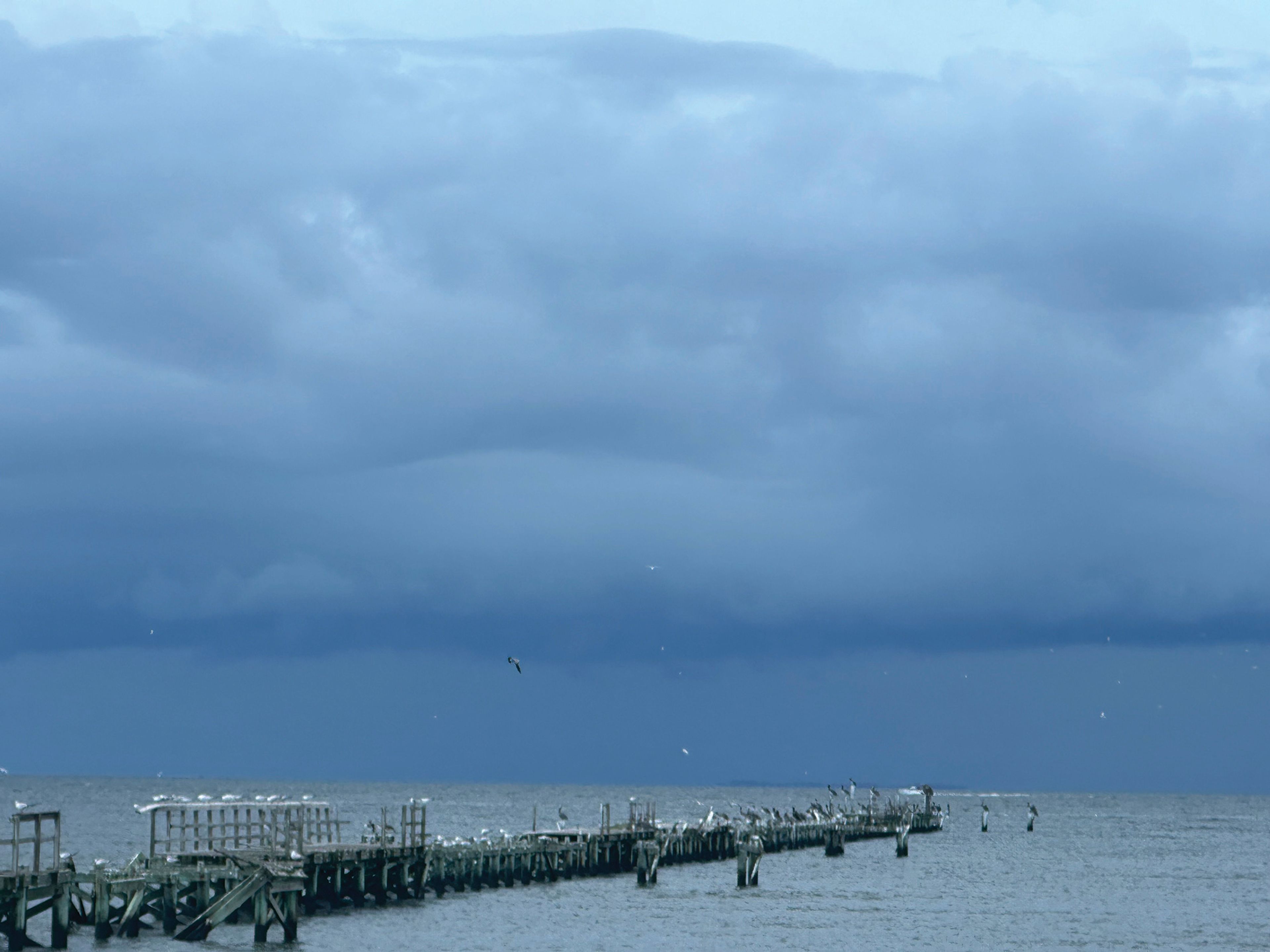 Weather begins to form from Tropical Storm Francine on the Harrison County Beaches in Pass Christian, Miss. Monday, Sept. 9, 2024. (Hunter Dawkins/The Gazebo Gazette via AP)