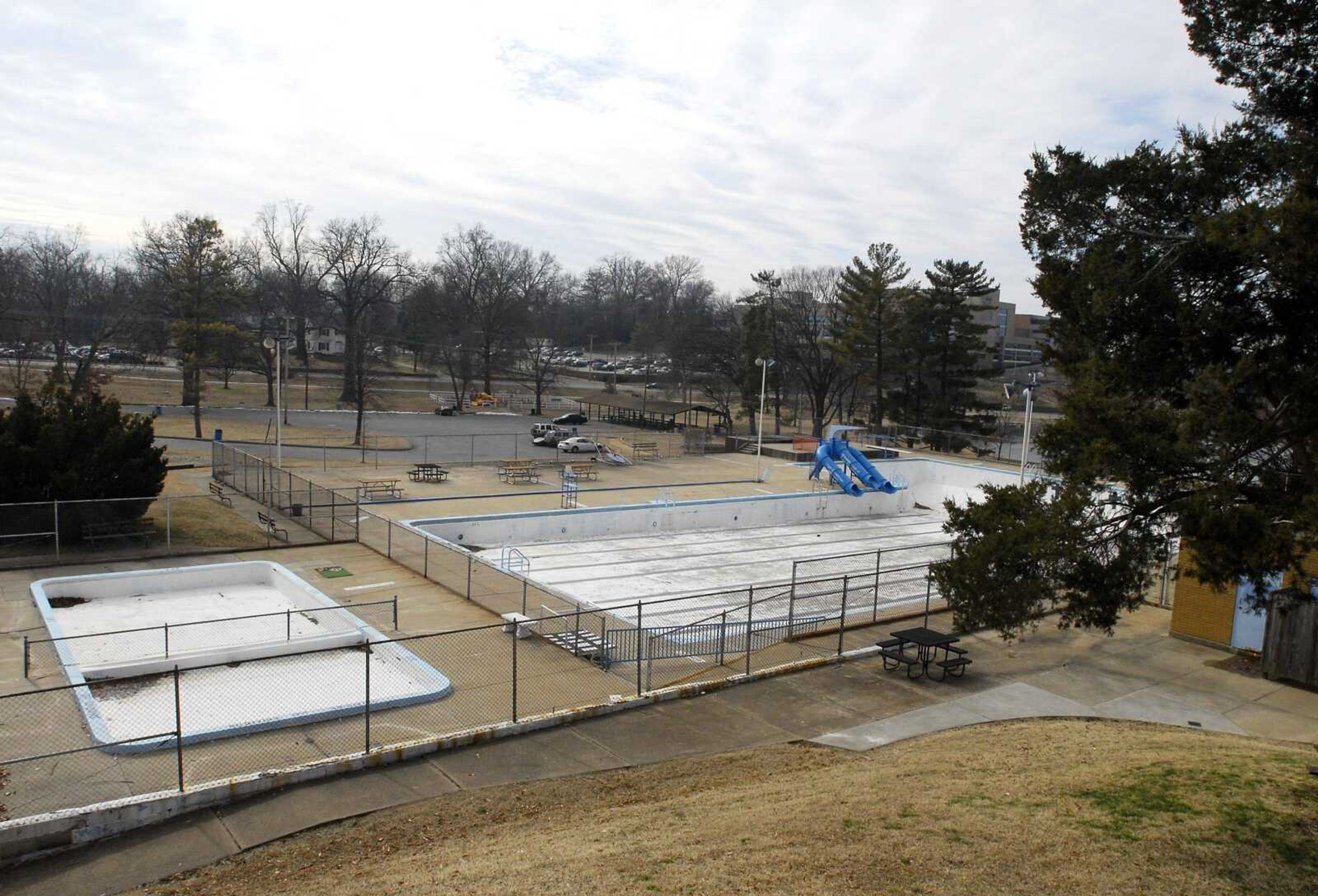 Capaha Park will undergo some changes this summer. With an aging facility and dwindling number of customers, Capaha Municipal Pool will be torn down. (Kristin Eberts)