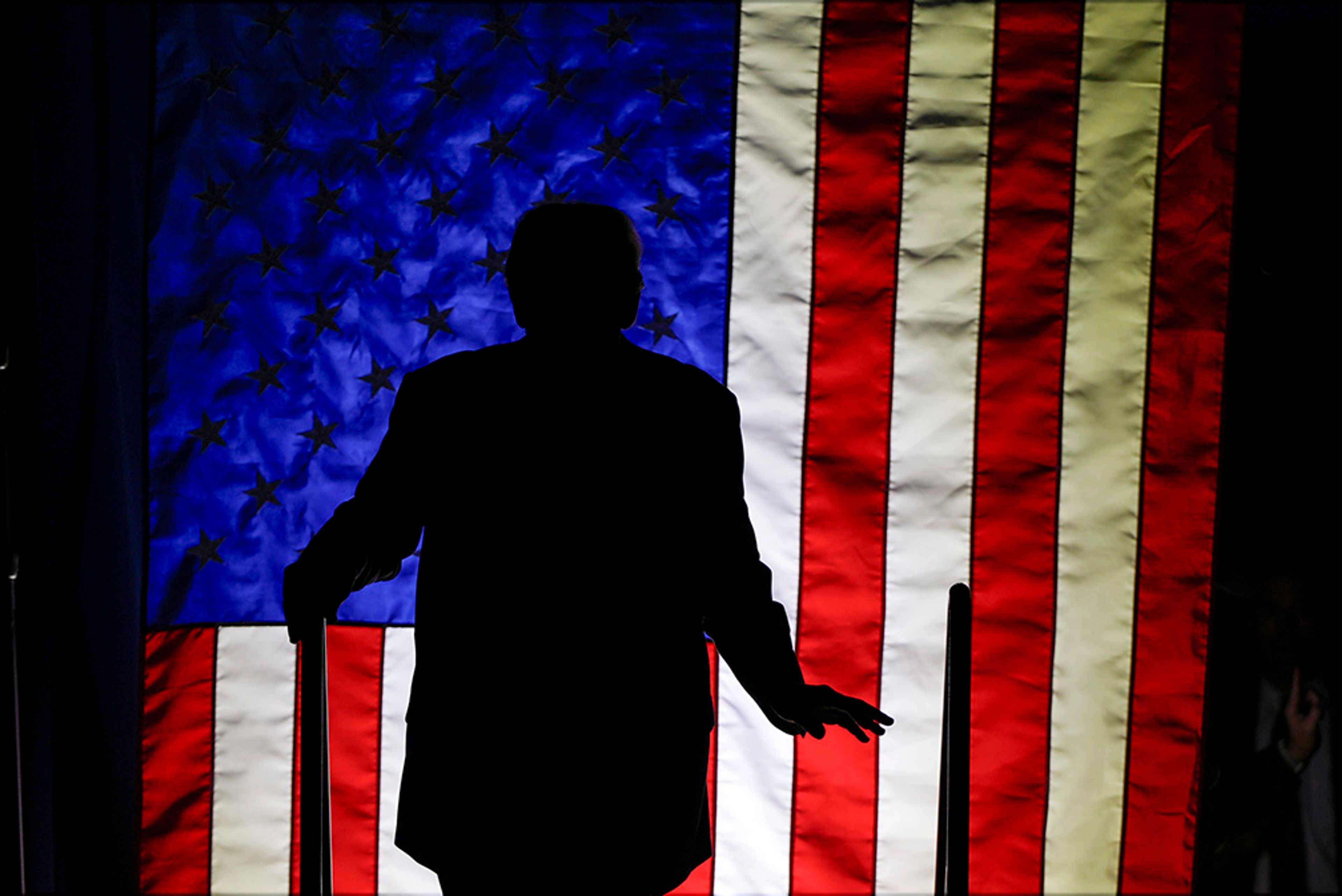 Republican presidential nominee former President Donald Trump arrives at a campaign rally at Rocky Mount Event Center, Wednesday, Oct. 30, 2024, in Rocky Mount, N.C. 