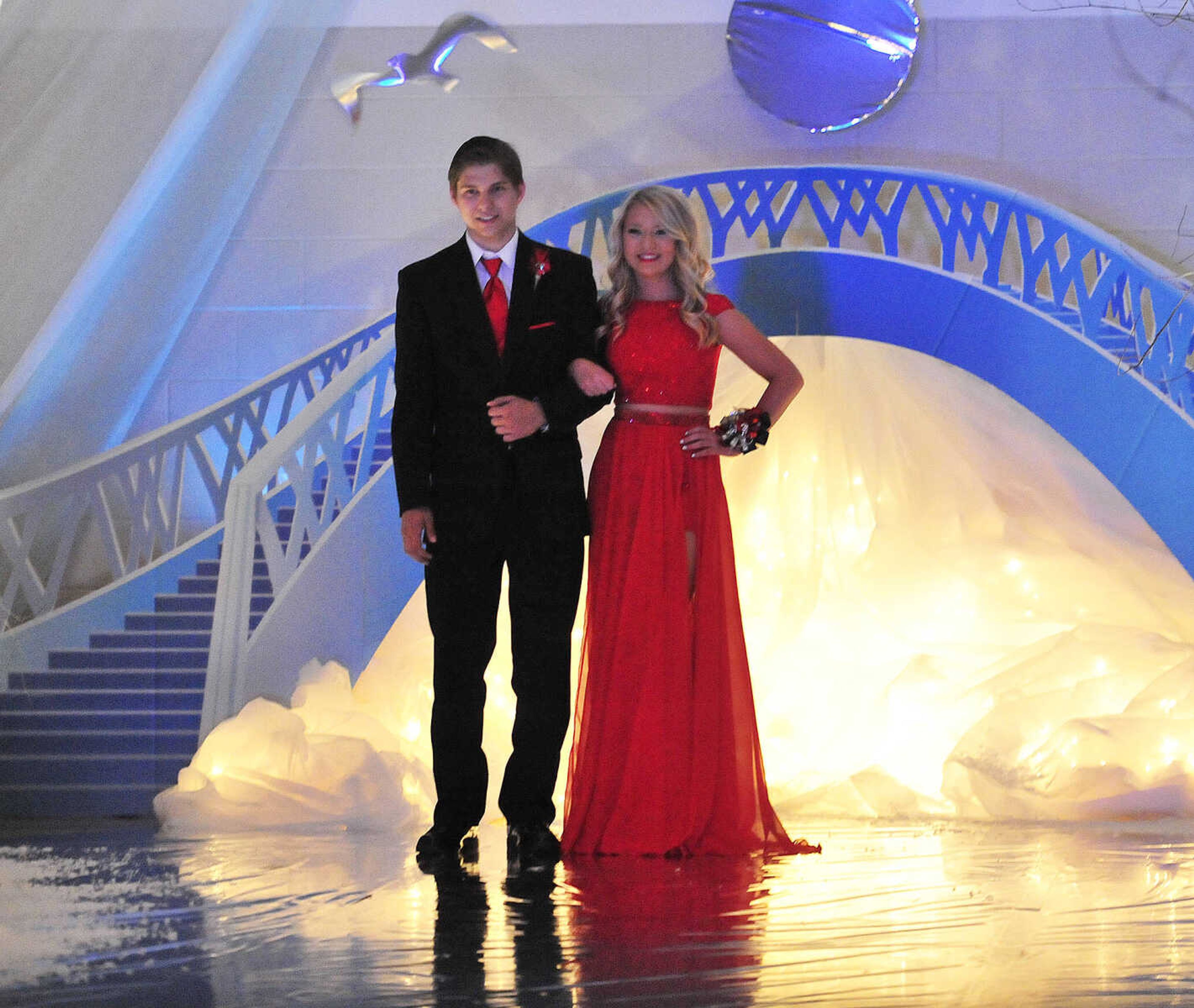 Oran students make their entrances to prom Saturday, April 8 at Oran High School.