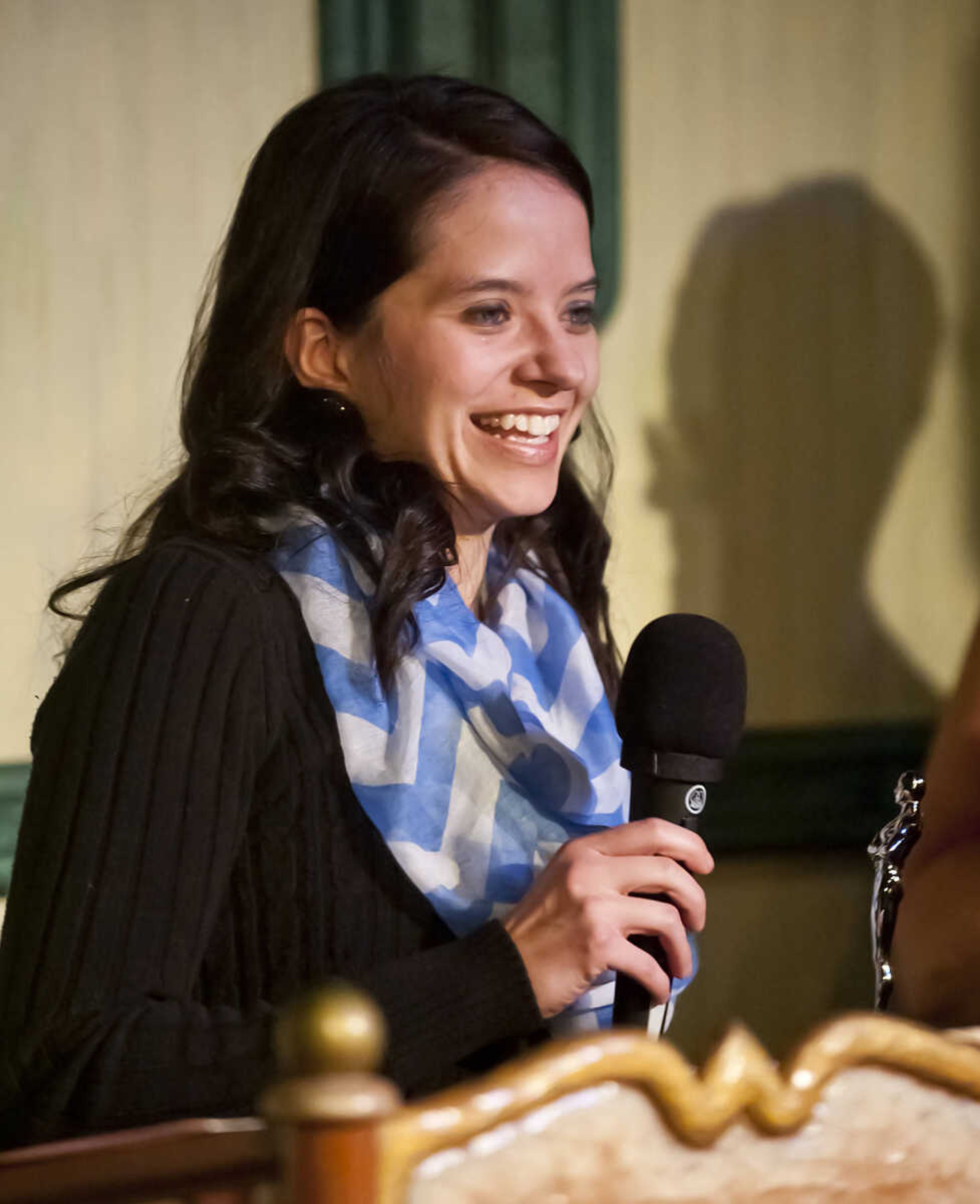 Whitney Tankersley speaks after being awarded one of three Abbott Award for best actress during the Abbott Awards, the River City Players' annual awards ceremony, Saturday, Jan. 18, at Port Cape in downtown Cape Girardeau. Auditions for the first production of the 2014 season, "Quiet on the Set," will be held at 7 p.m. Jan. 29 and 30 at Port Cape.