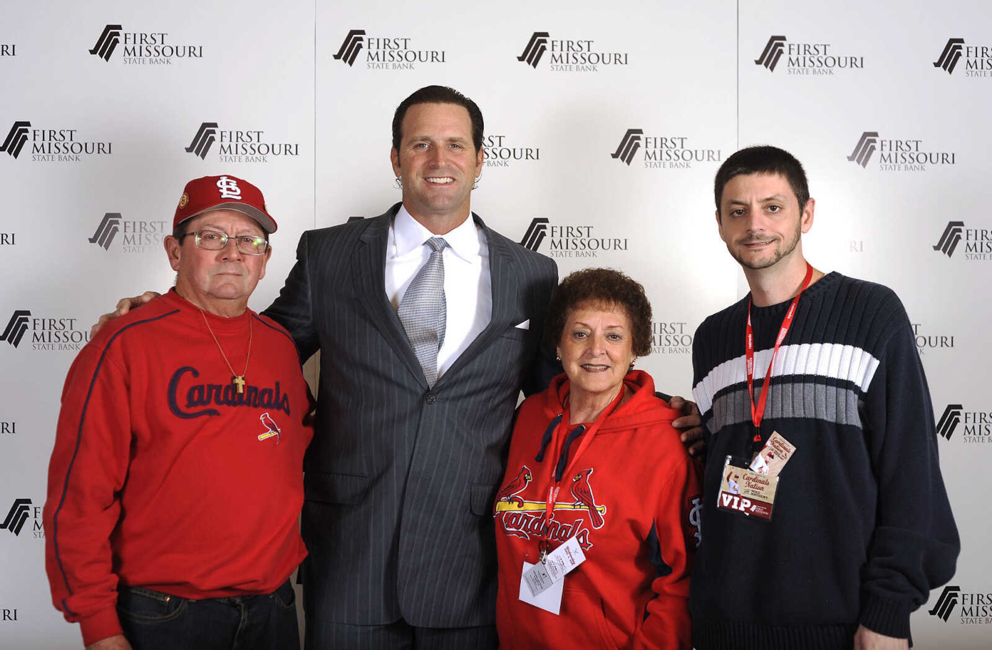 LAURA SIMON ~ lsimon@semissourian.com

Mike Matheny, manager of the St. Louis Cardinals, poses with fans during a VIP reception, Wednesday, Dec. 2, 2015, at Southeast Missouri State University's River Campus. "The State of Cardinals Nation" was presented by First Missouri State Bank.