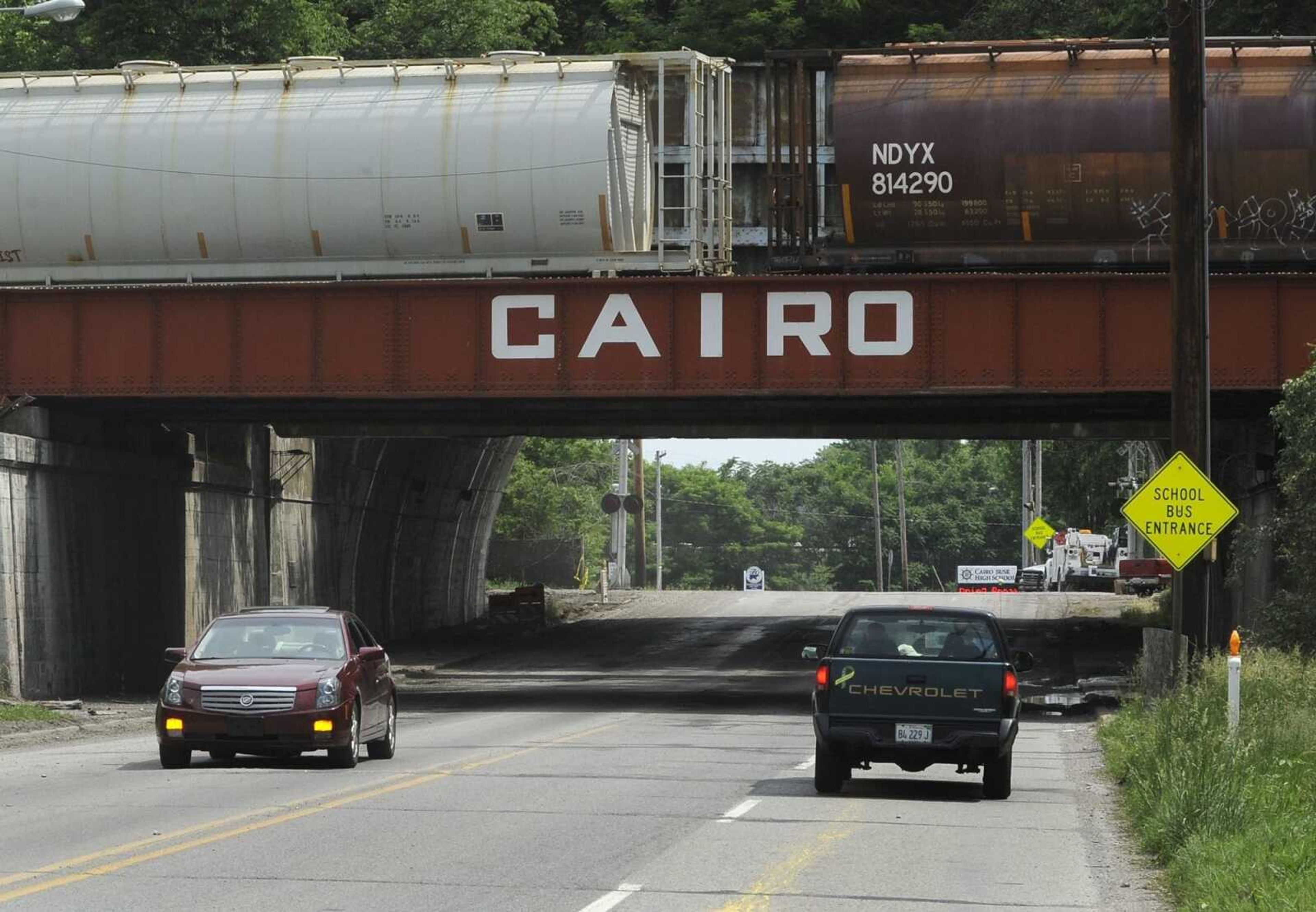 Traffic into Cairo, Ill., was light Wednesday, May 11, 2011, after the mandatory evacuation order was lifted. (Fred Lynch)