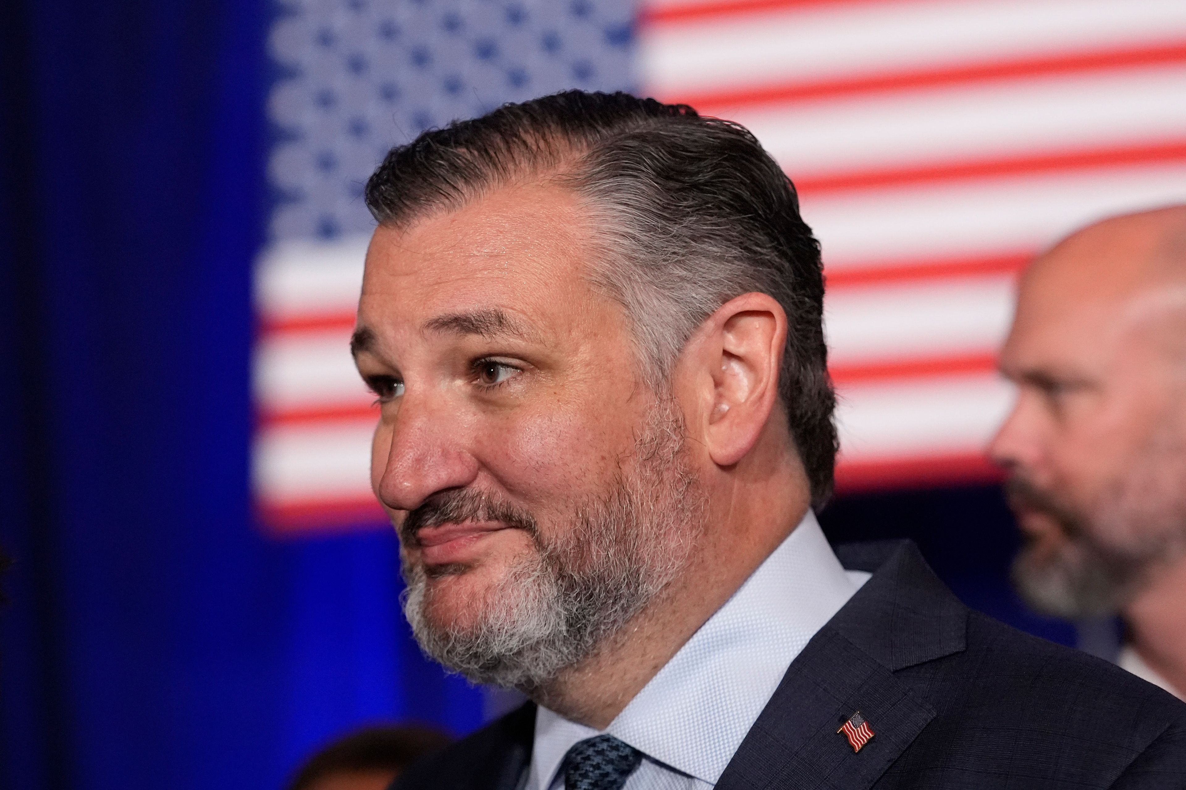 Sen. Ted Cruz, R-Texas, during a watch party on election night, Tuesday, Nov. 5, 2024, at the Marriott Marquis in Houston. (AP Photo/LM Otero)