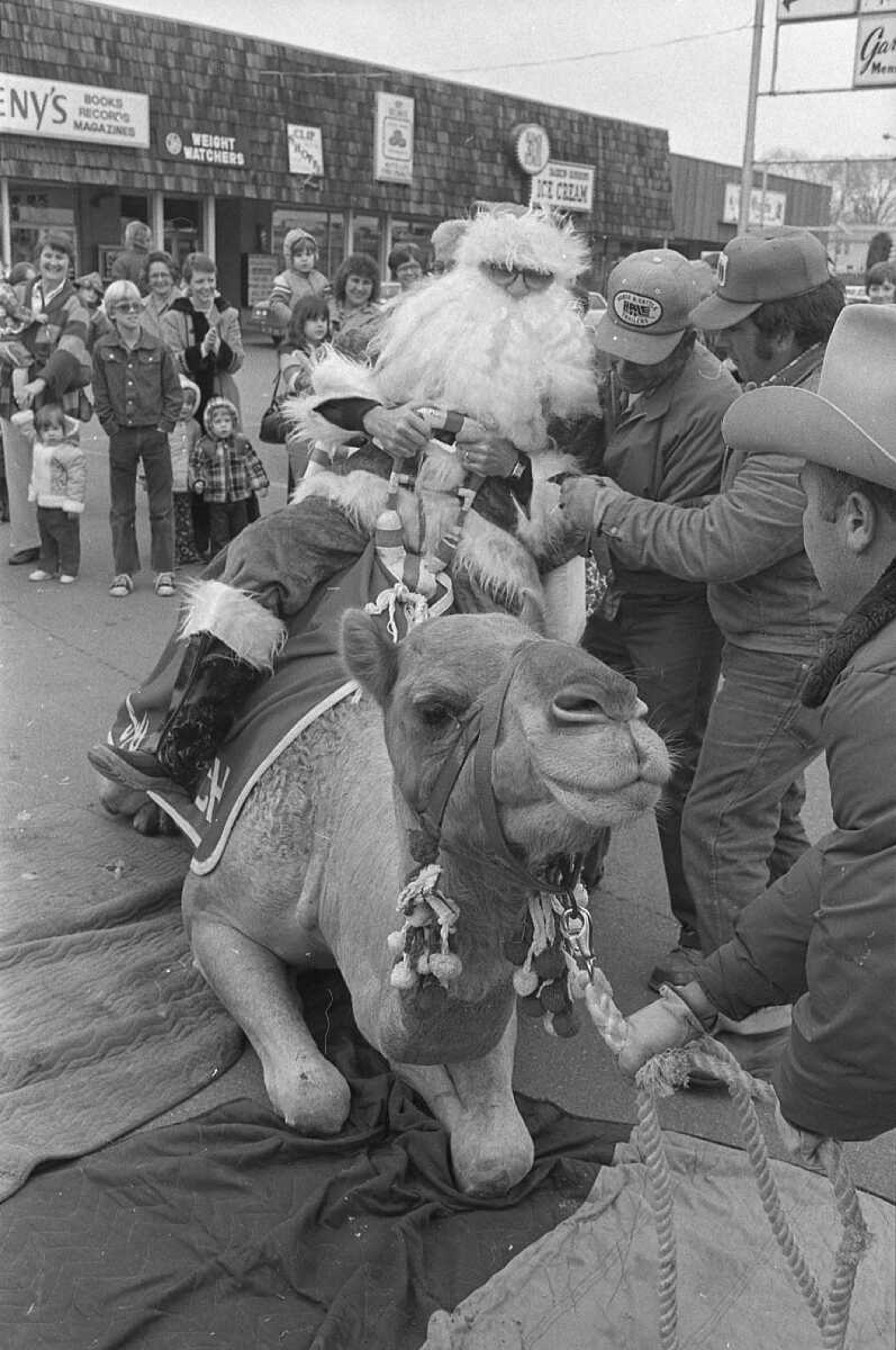 Nov. 23, 1979 Southeast Missourian
With no snow on the ground for his sled, Santa Claus found an alternate means of transportation to travel to the Town Plaza Shopping Center early today. It marks the first visit this year of Santa Claus to Cape Girardeau. (Fred Lynch photo)