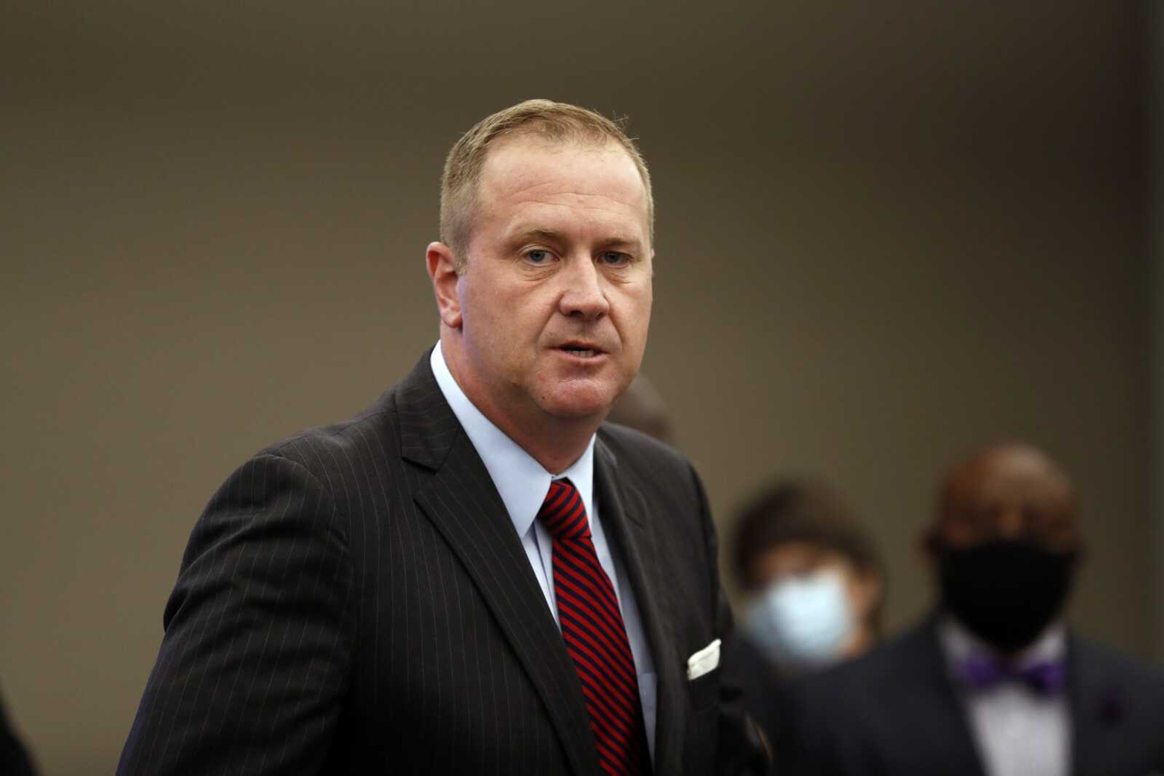 Missouri Attorney General Eric Schmitt speaks during a news conference Aug. 6, 2020, in St. Louis. Schmitt, who is running for U.S. Senate, has been endorsed by possible 2024 White House hopeful U.S. Sen. Ted Cruz of Texas.