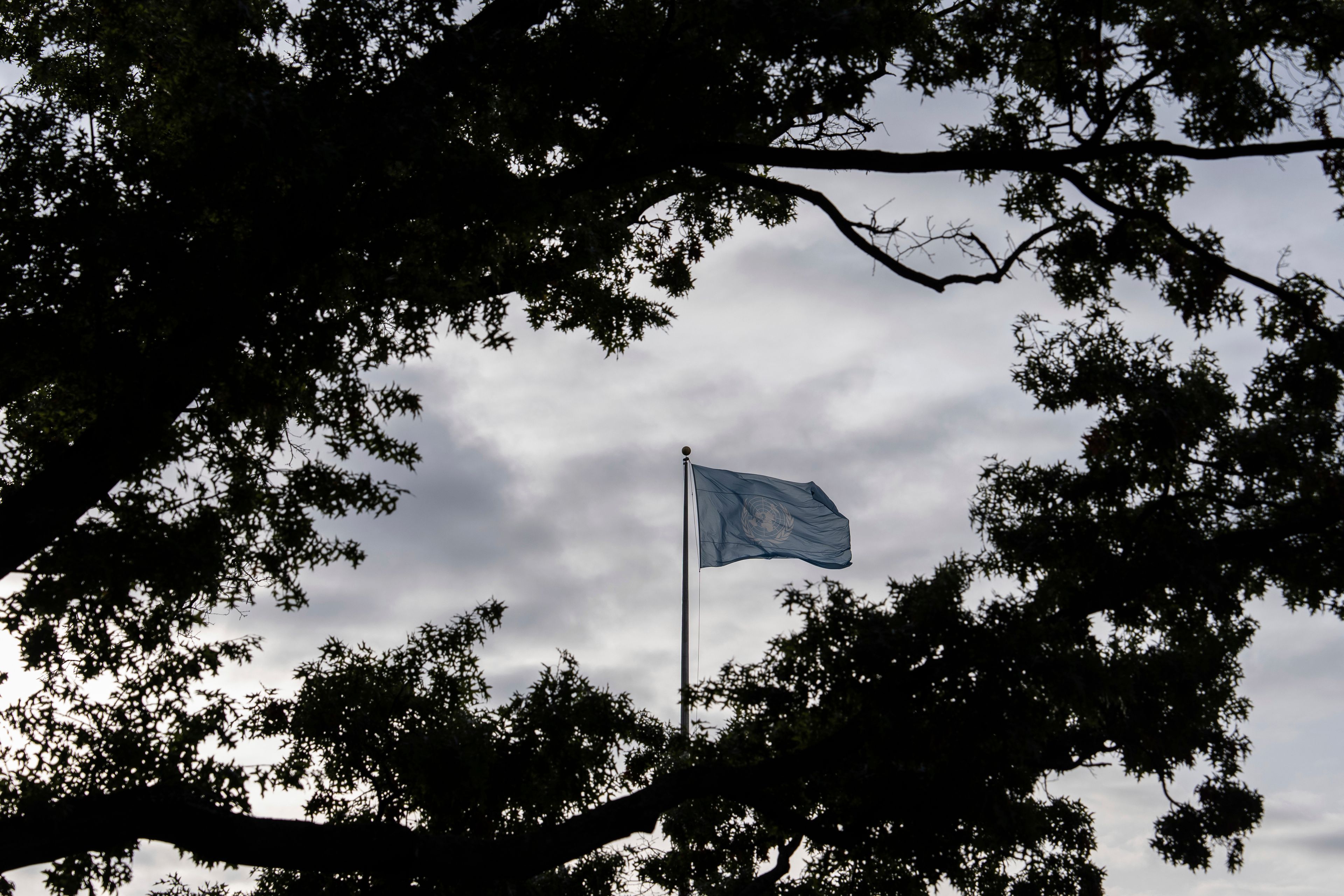 The United Nations flag is flown before the start of the 79th Session of the UN General Assembly, Tuesday, Sept. 24, 2024, at the UN headquarters. (AP Photo/Julia Demaree Nikhinson)