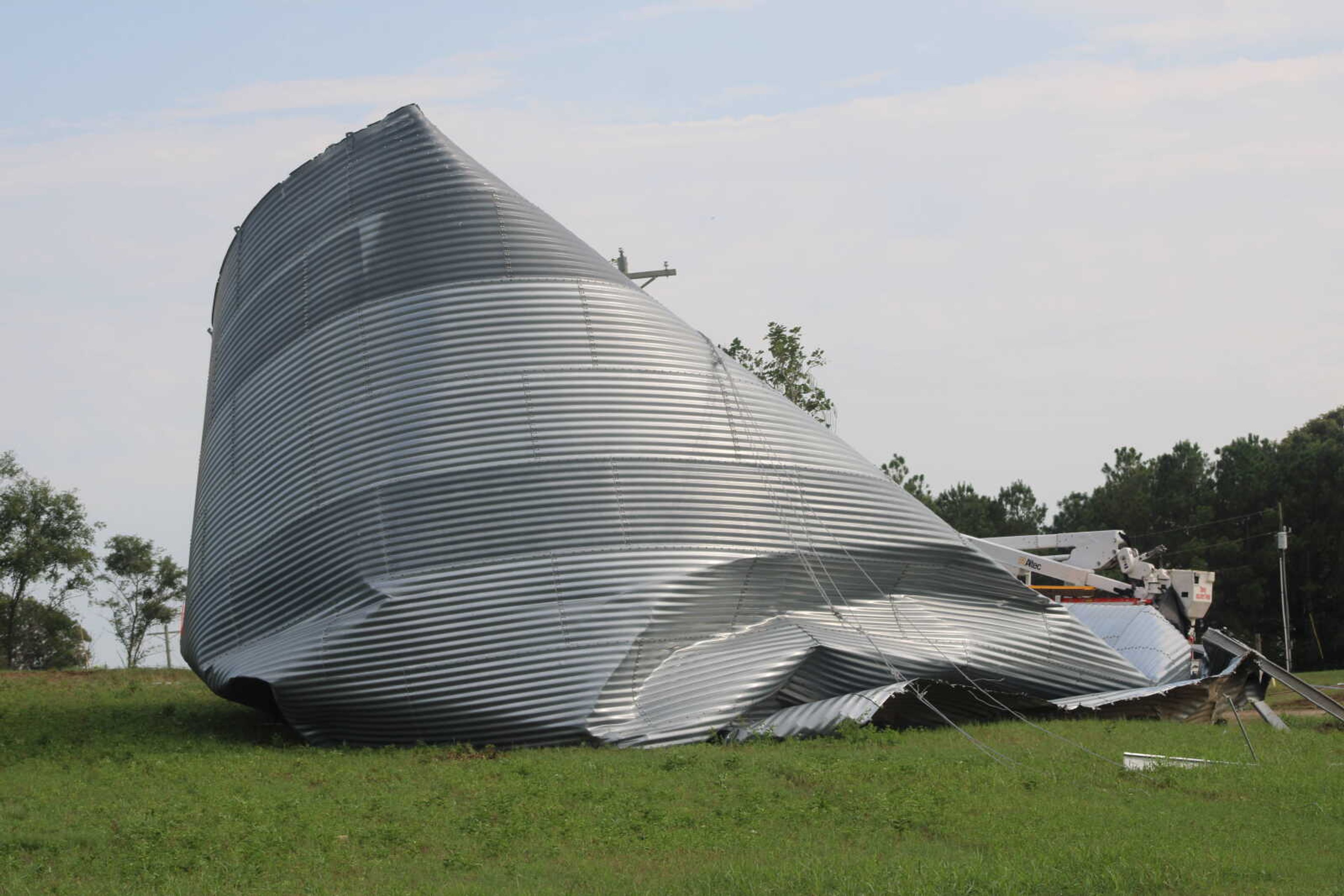 Damage from storm at the intersection of Hwy O and CR 532