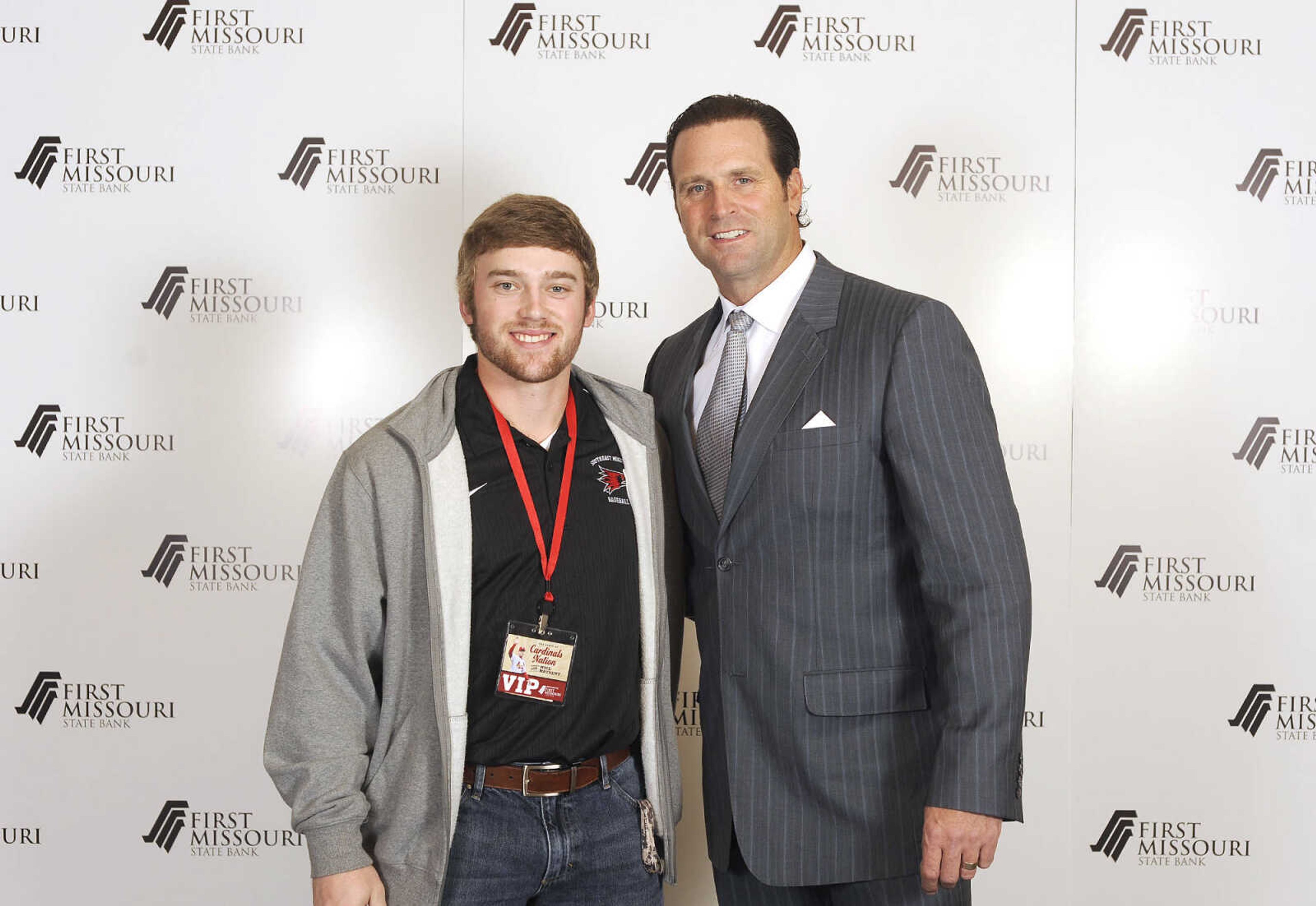 LAURA SIMON ~ lsimon@semissourian.com

Mike Matheny, manager of the St. Louis Cardinals, poses with fans during a VIP reception, Wednesday, Dec. 2, 2015, at Southeast Missouri State University's River Campus. "The State of Cardinals Nation" was presented by First Missouri State Bank.