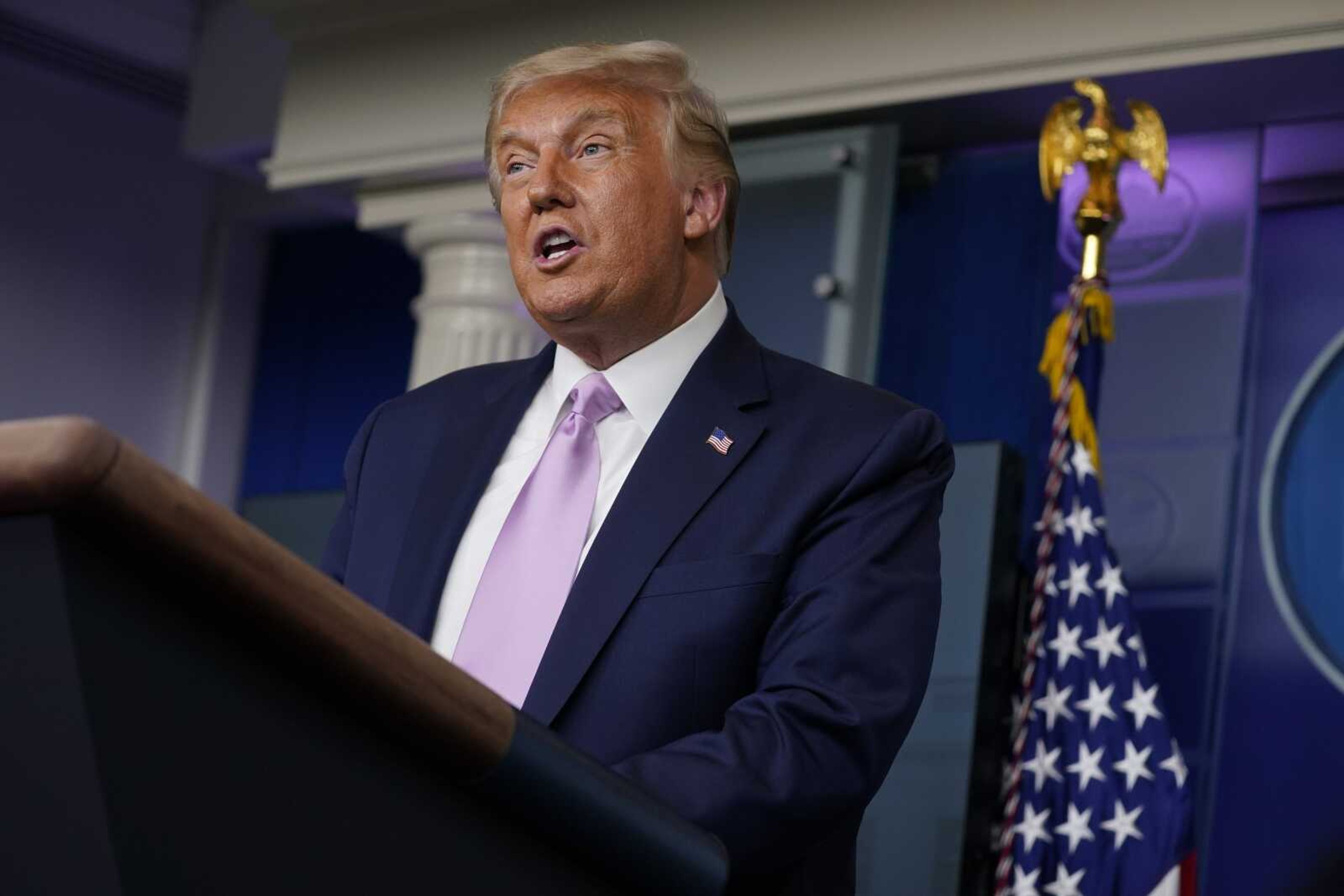 President Donald Trump speaks during a news conference at the White House, Wednesday, Aug. 19, 2020, in Washington. (AP Photo/Evan Vucci)