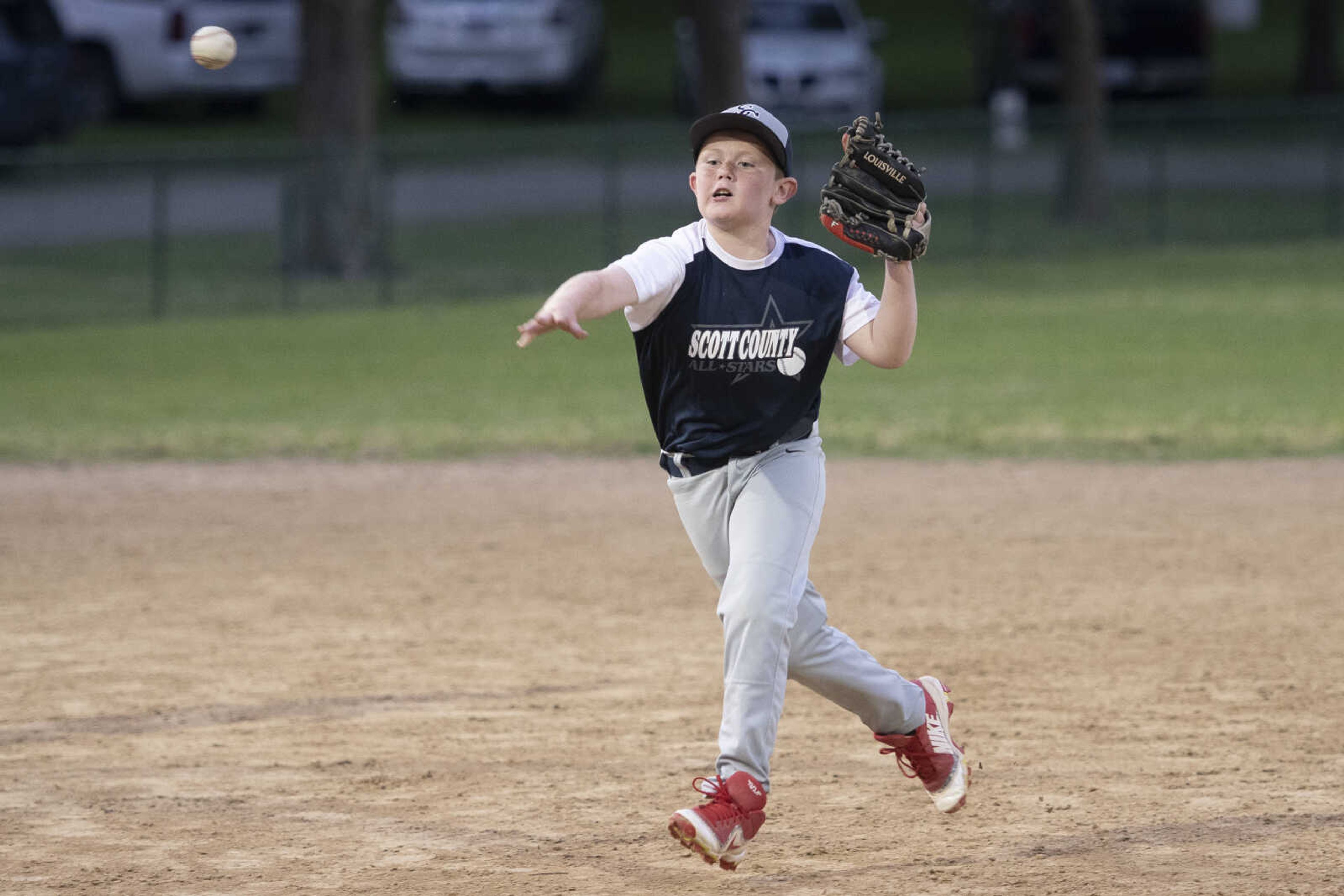 Jake Asher of the Scott County All-Stars throws the ball during the team's 5-2 victory over the SEMO Cardinals in the championship game of the 2019 Kelso 11U Showdown on Sunday, June 2, 2019, in Kelso.