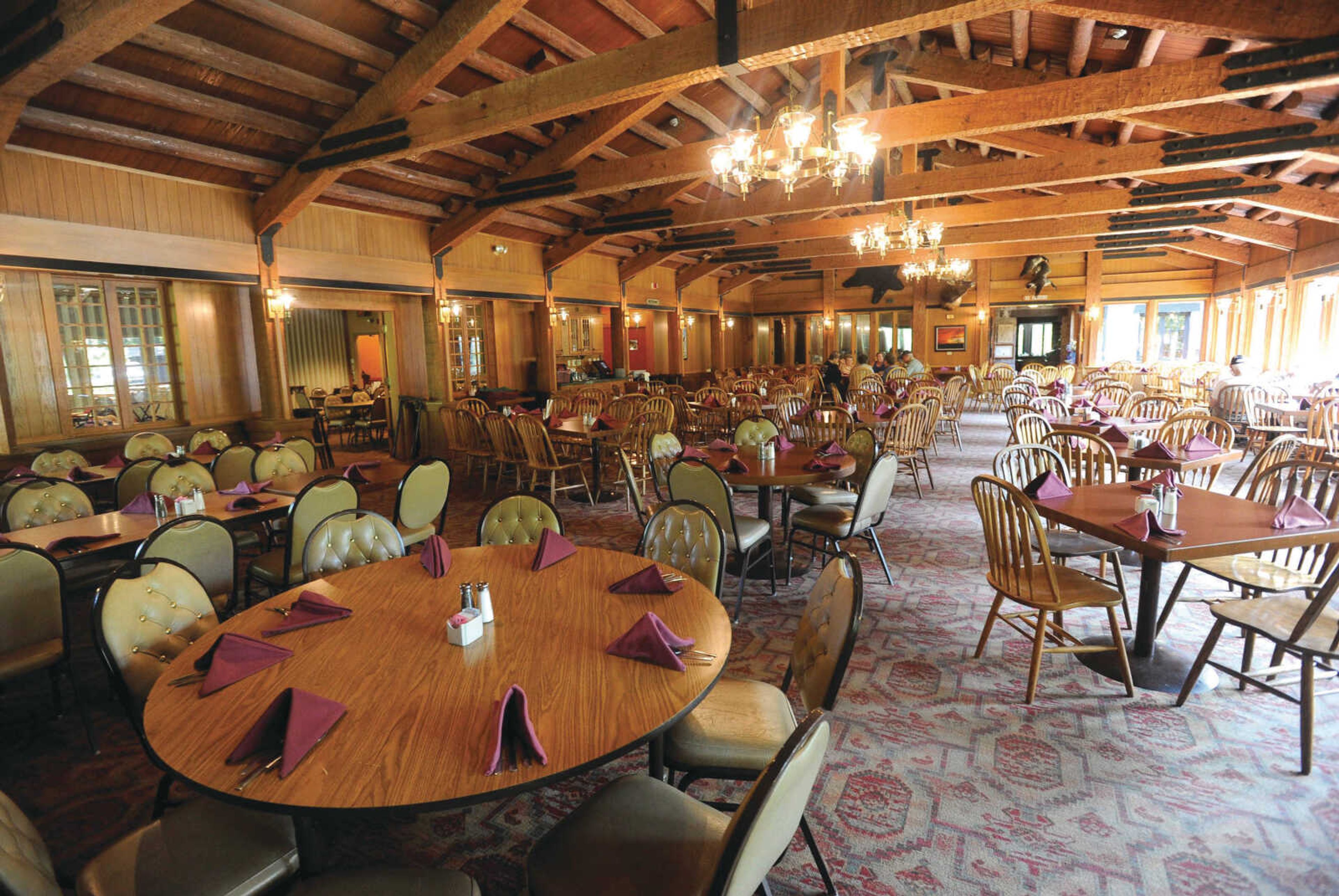 The dining room at Giant City Lodge is seen Sept. 8, 2017 in Makanda, Illinois.