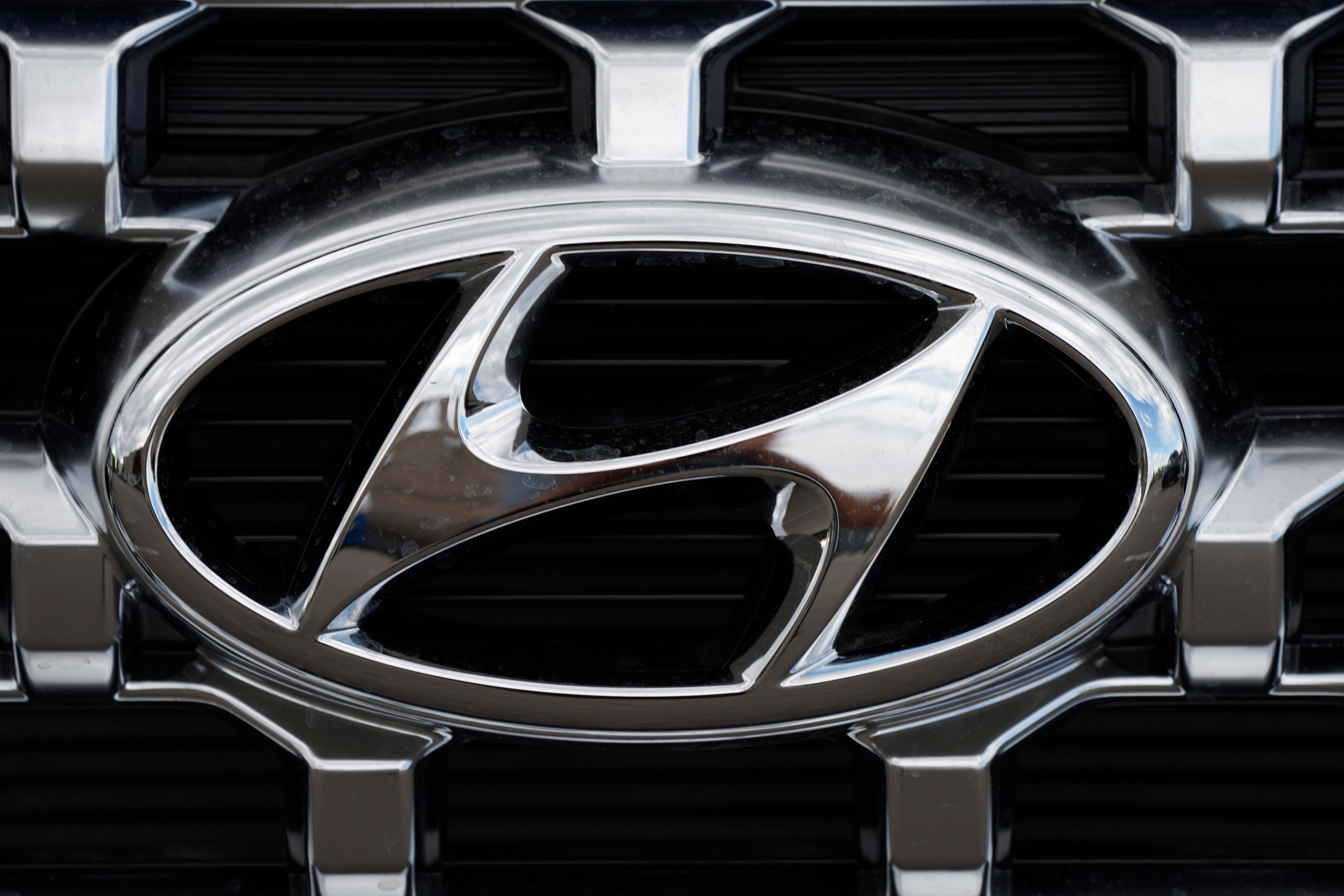 FILE - The Hyundai company logo is displayed Sept. 12, 2021, in Littleton, Colo. (AP Photo/David Zalubowski, File)